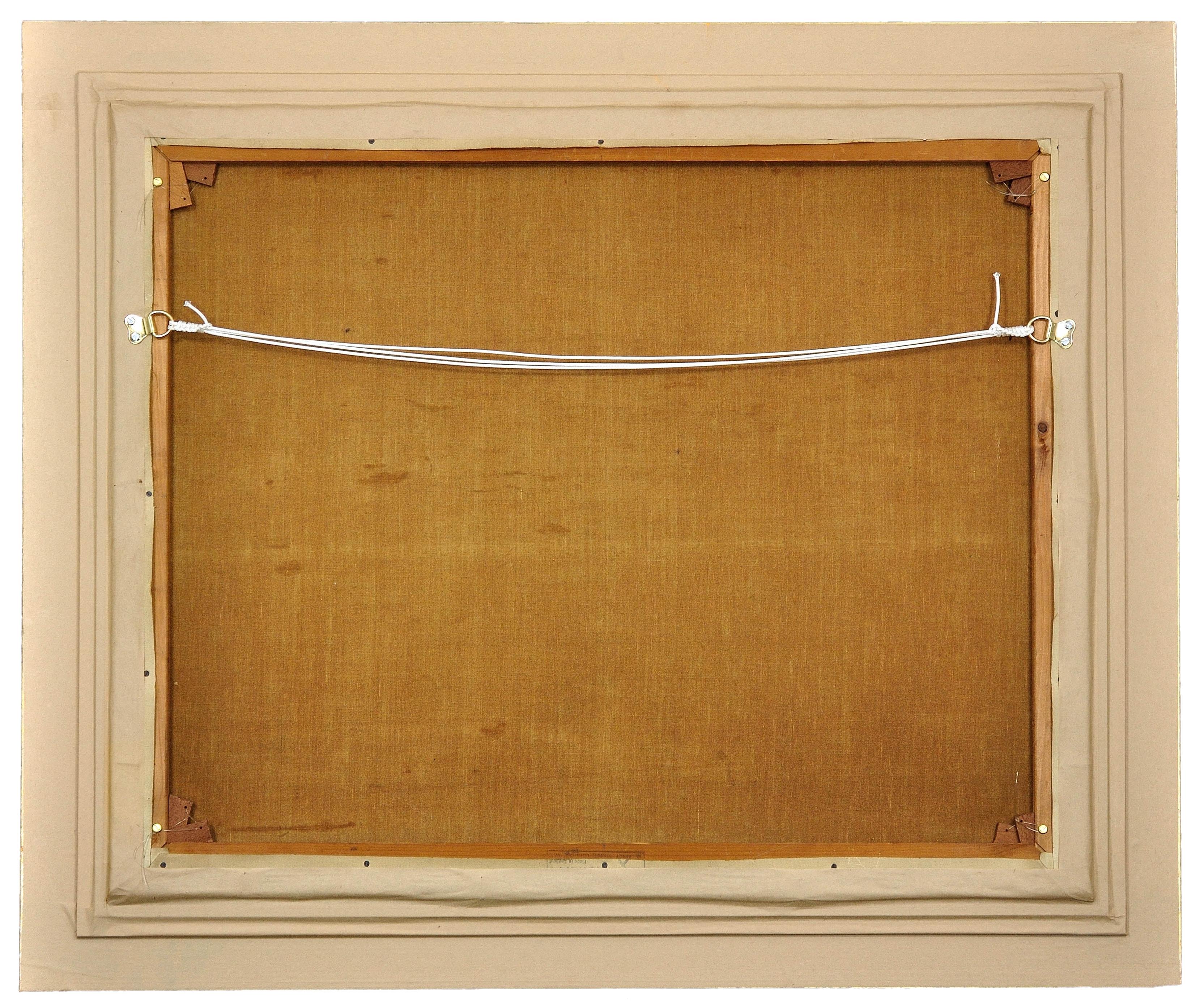 Harold Walton Freckleton.
Englisch ( geb.1890 - gest.1979 ).
Milly mit Minstrel.
Öl auf Leinwand.
Signiert unten rechts.
Bildgröße 24,4 Zoll x 29,52 Zoll (62cm x 75cm).
Rahmengröße 30,7 Zoll x 35,8 Zoll (78cm x 91cm).

Dieses zum Verkauf stehende