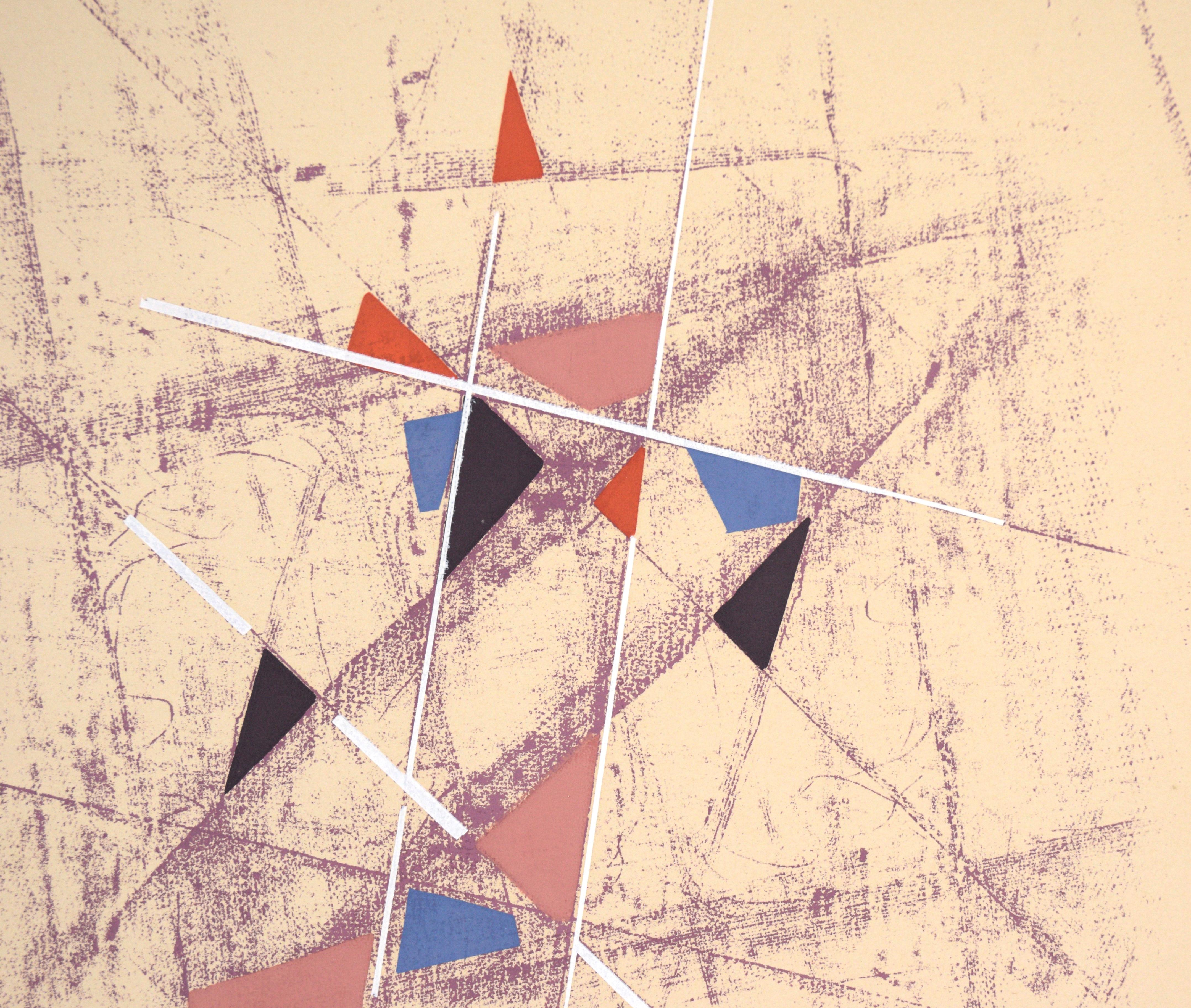 Geometrische abstrakte Lithographie im Stil von Kandinsky von Harold Weiner im Angebot 3