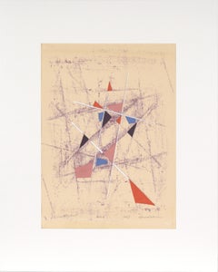 Lithographie géométrique abstraite dans le style de Kandinsky par Harold Weiner