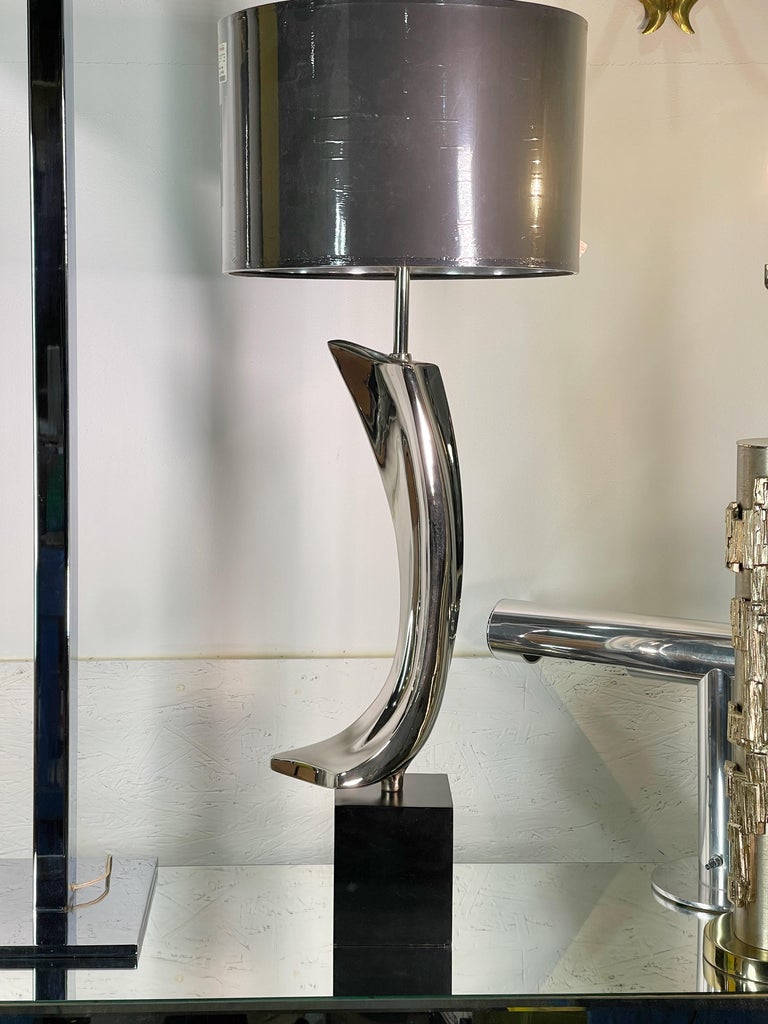 Harold Weiss and Richard Barr for Laurel Chrome Sculptural Table Lamp