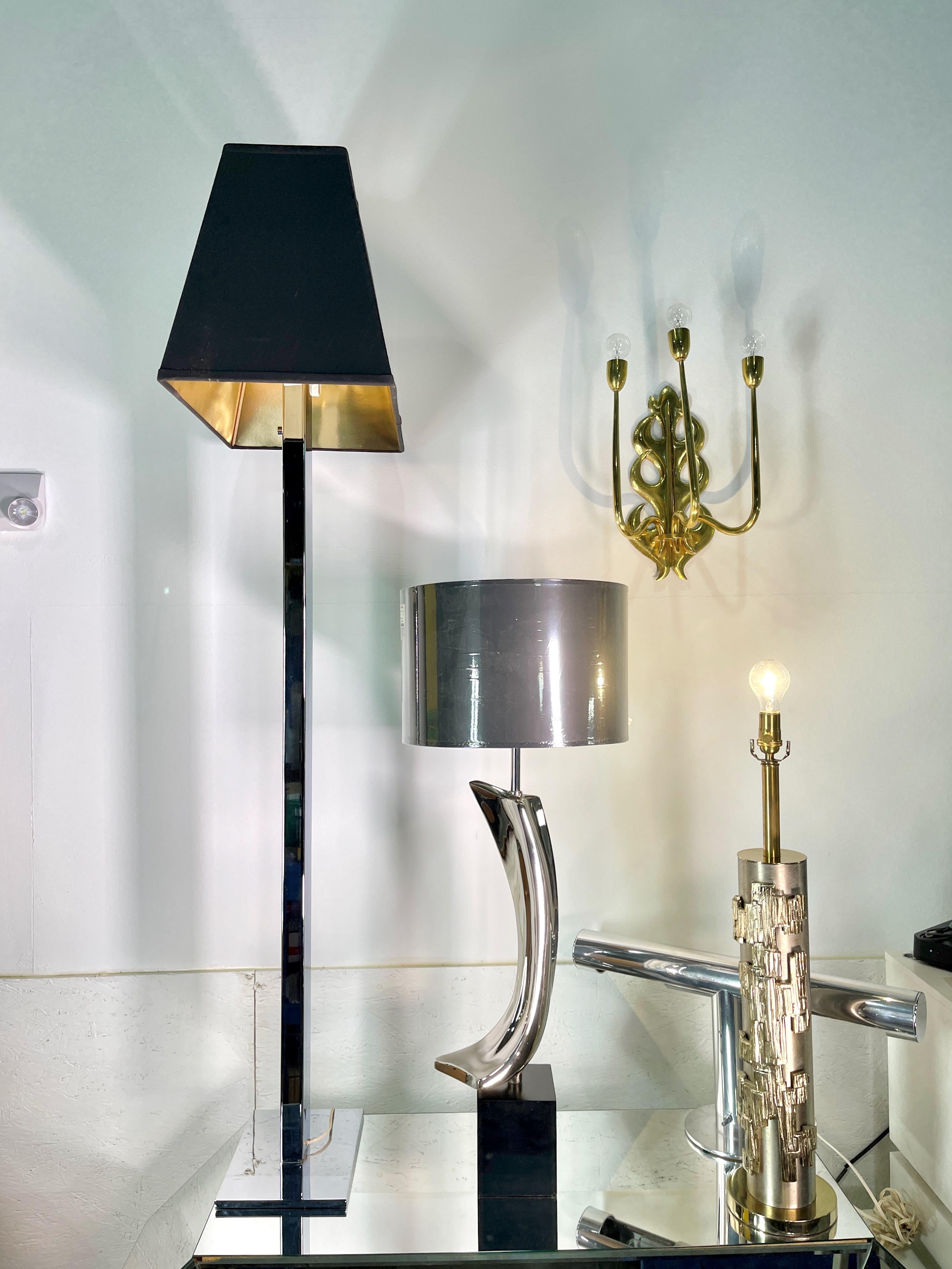 Late 20th Century Harold Weiss and Richard Barr for Laurel Chrome Sculptural Table Lamp For Sale