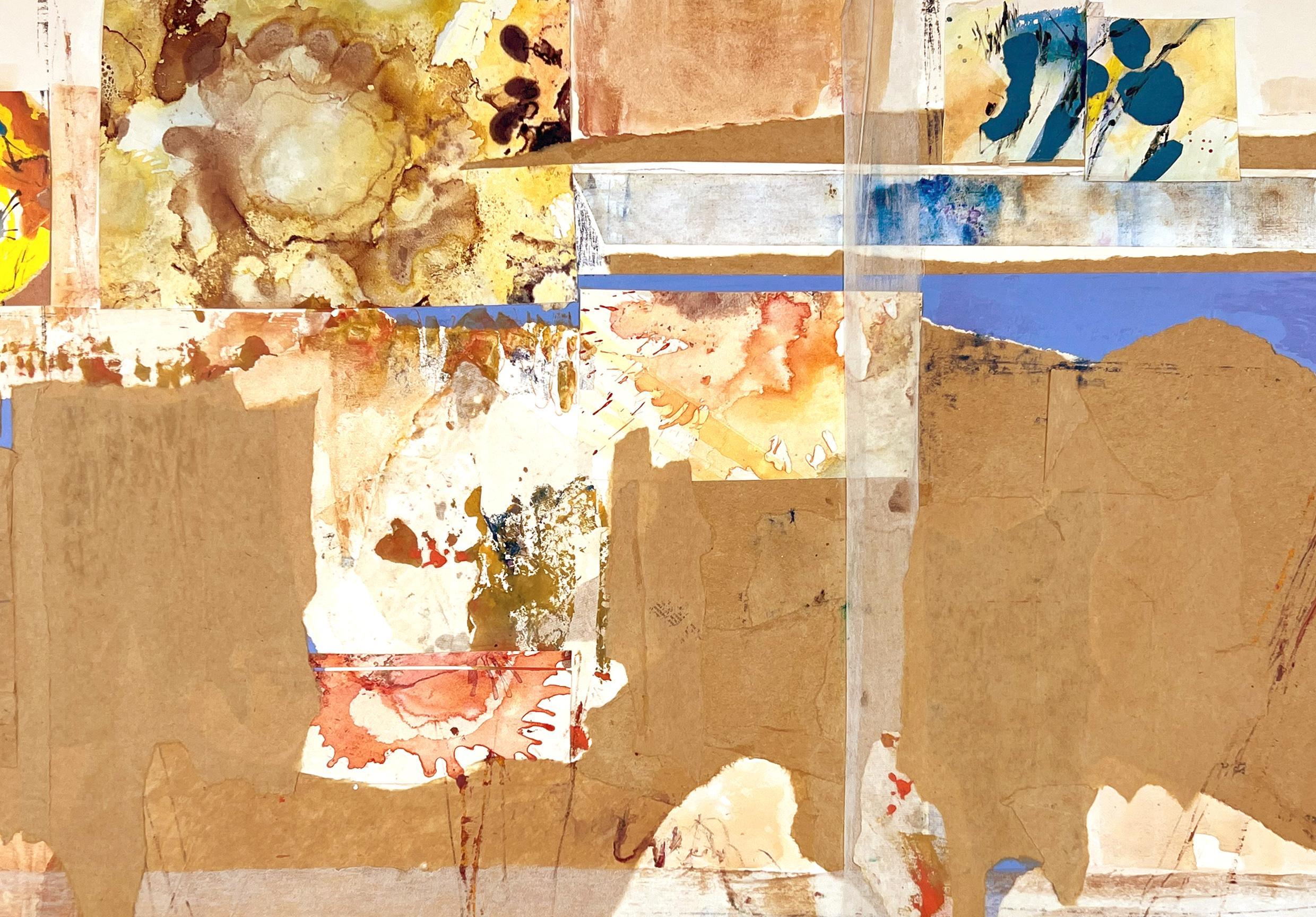 Gouache originale espressionista astratta su carta e collage
Guazzo astratto e collage di carta di Harold Winer (americano, 1913-2006).  
Immagine 30 