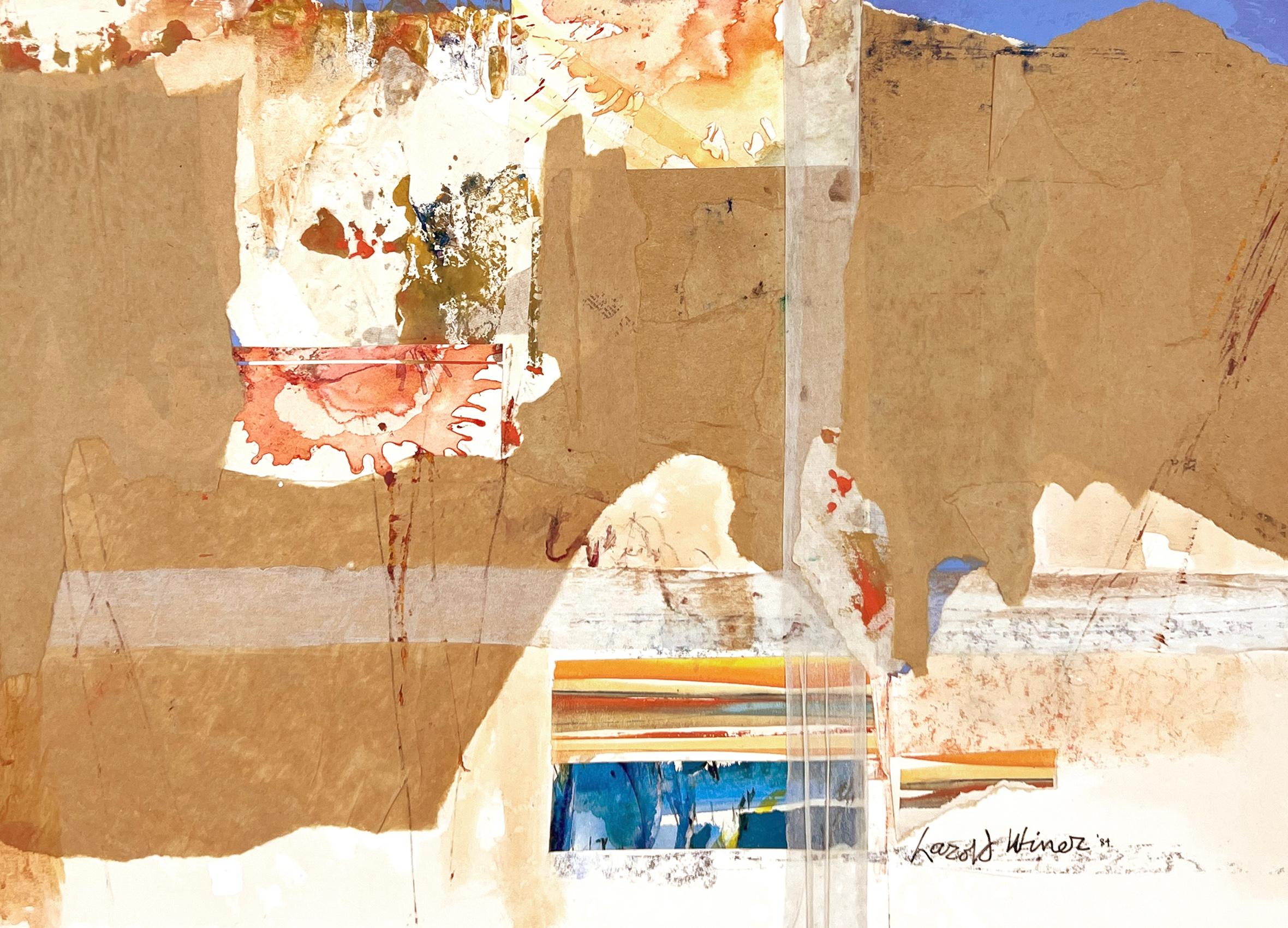 Espressionista astratto Gouache originale su carta Stile collage di de Kooning in vendita 1
