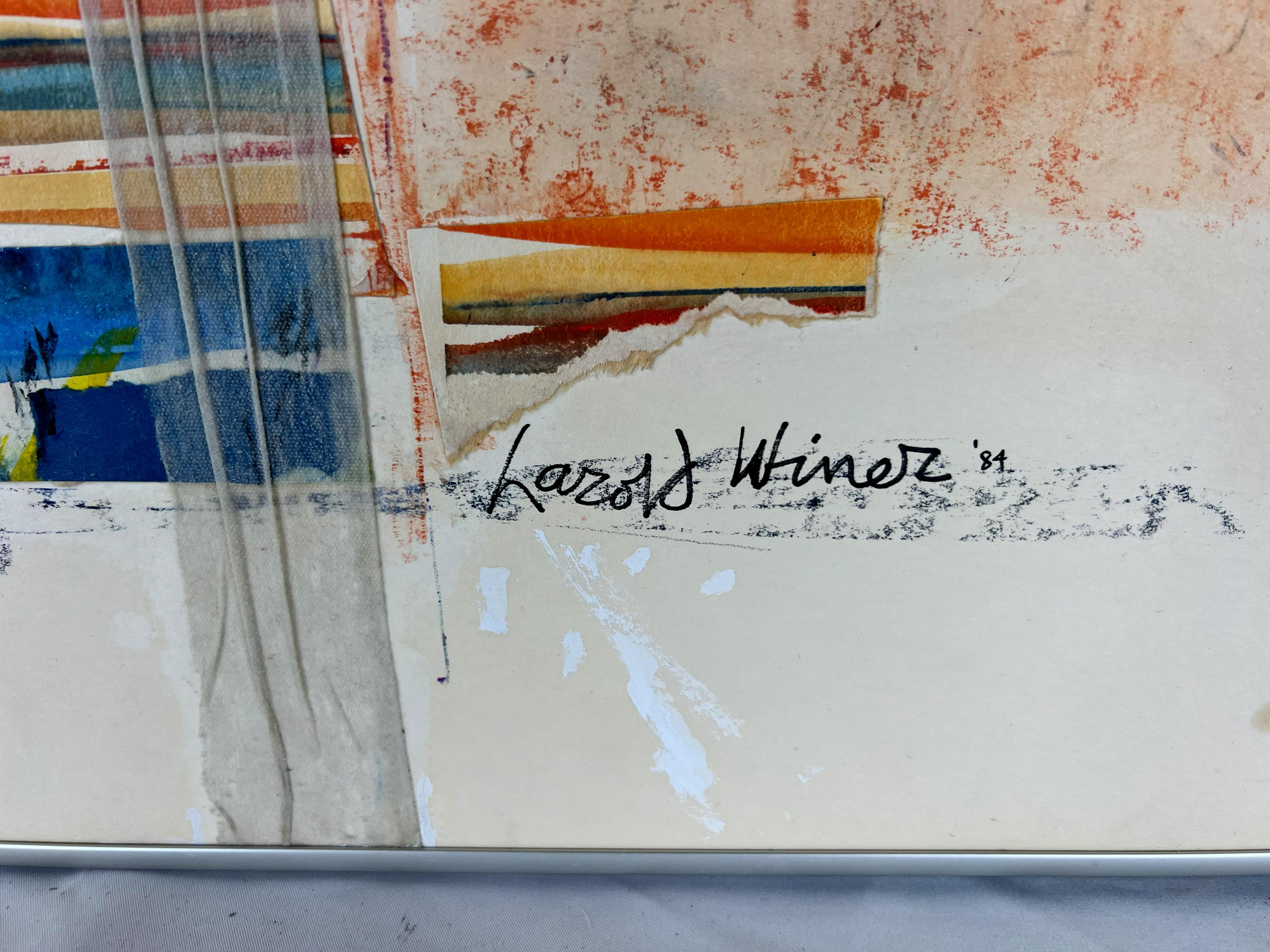 Espressionista astratto Gouache originale su carta Stile collage di de Kooning in vendita 2