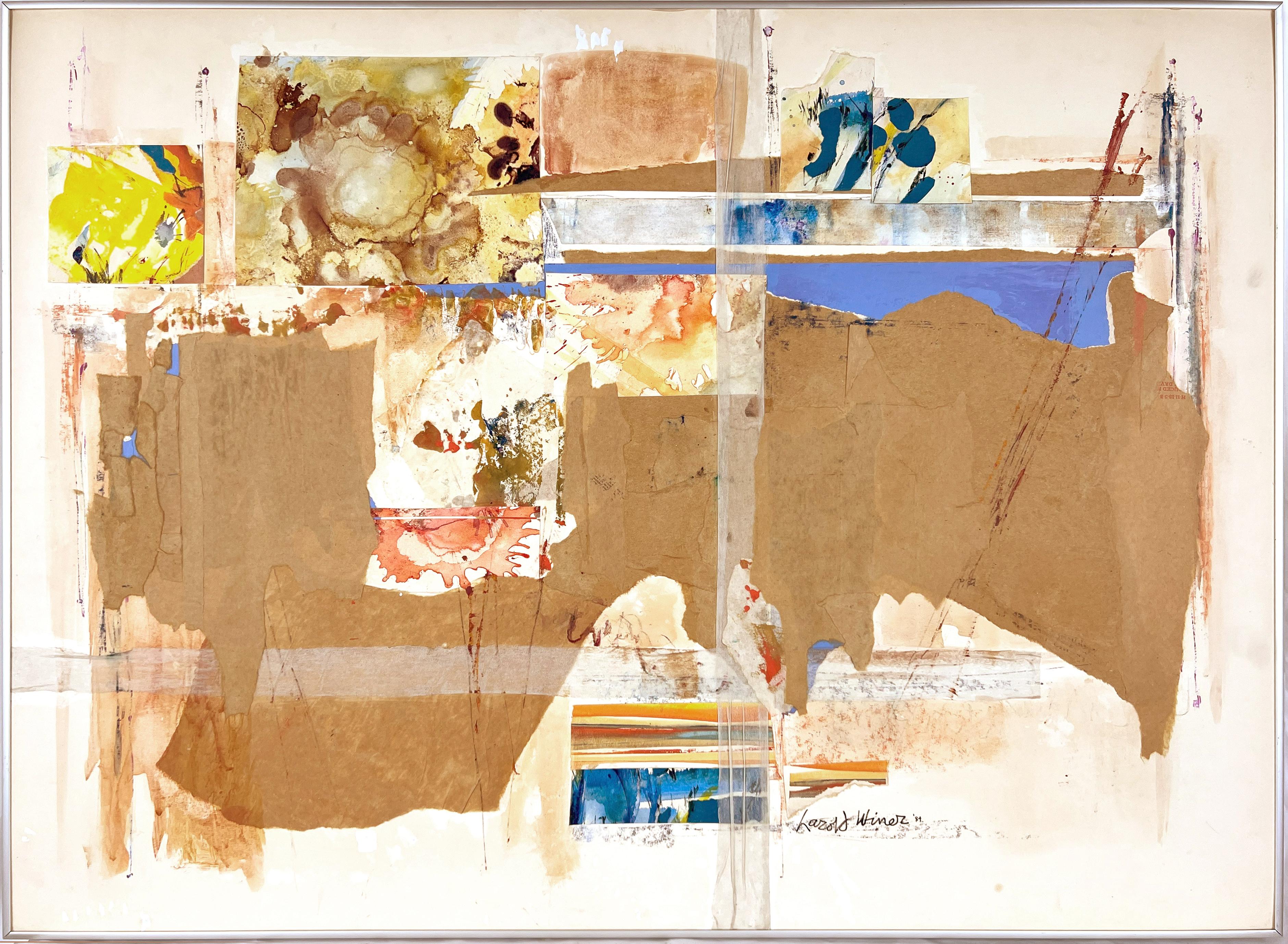 Expresionista Abstracto Original Gouache sobre papel Collage al estilo de de Kooning
