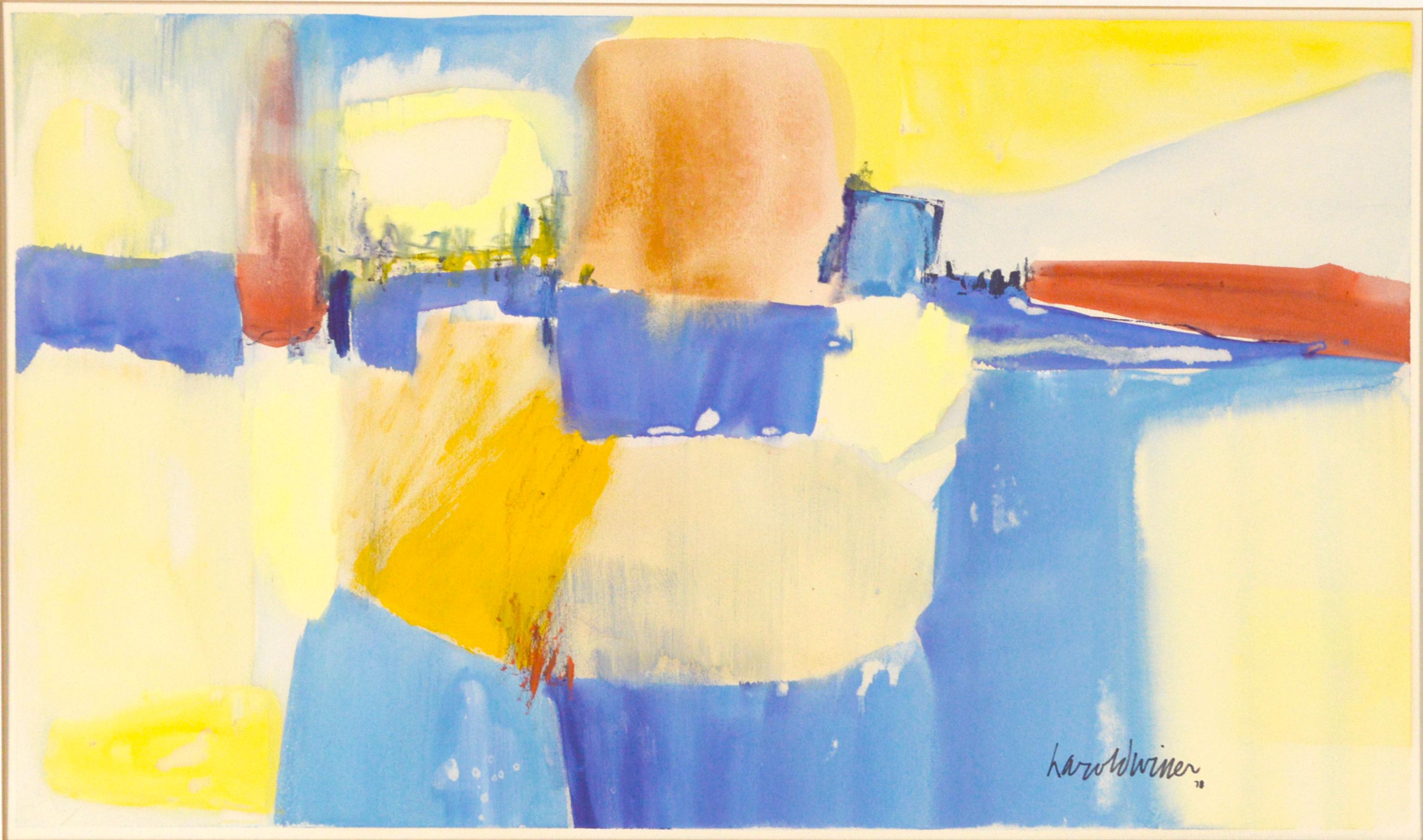 Acquerello originale espressionista astratto su carta in stile de Kooning - Painting di Harold Winer