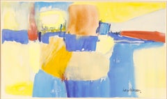 Aquarelle originale sur papier style de Kooning, expressionniste abstrait