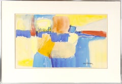 Abstract Expressionist Original Watercolor on Paper style of de Kooning