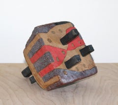 "RED, BLACK & BROWN", sculpture, clay, ceramic, abstract, tribal, pattern