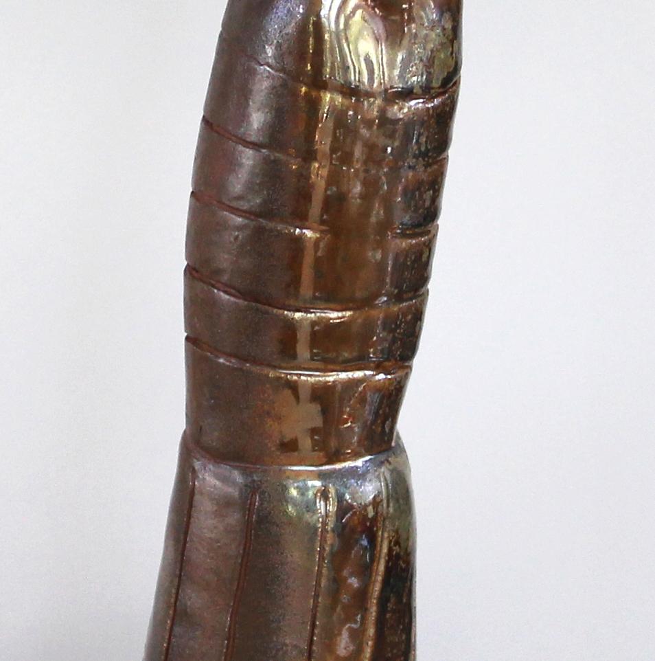« VERTICAL 4 », sculpture, argile, céramique, abstrait, tribal, motif, tour, colonne en vente 1