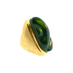 Haroldo Burle Marx 18 Karat Gold Free Form 'Forma Livre' Green Tourmaline Ring