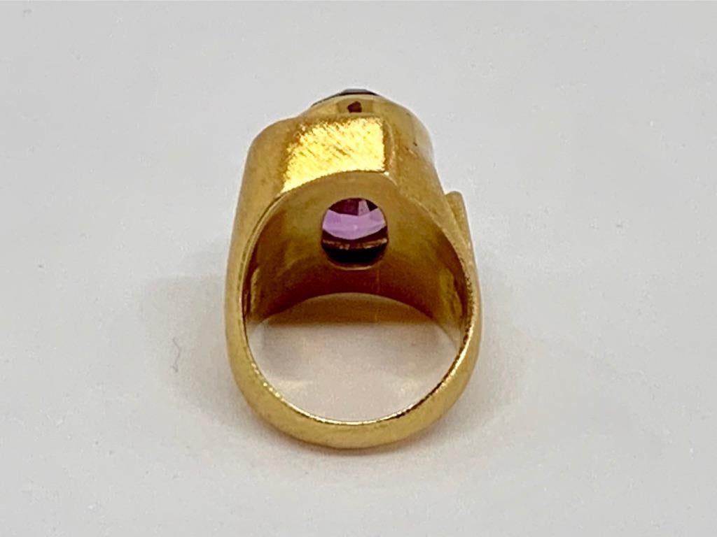 Women's or Men's Haroldo Burle Marx 18 Karat Gold Kunzite Ring For Sale