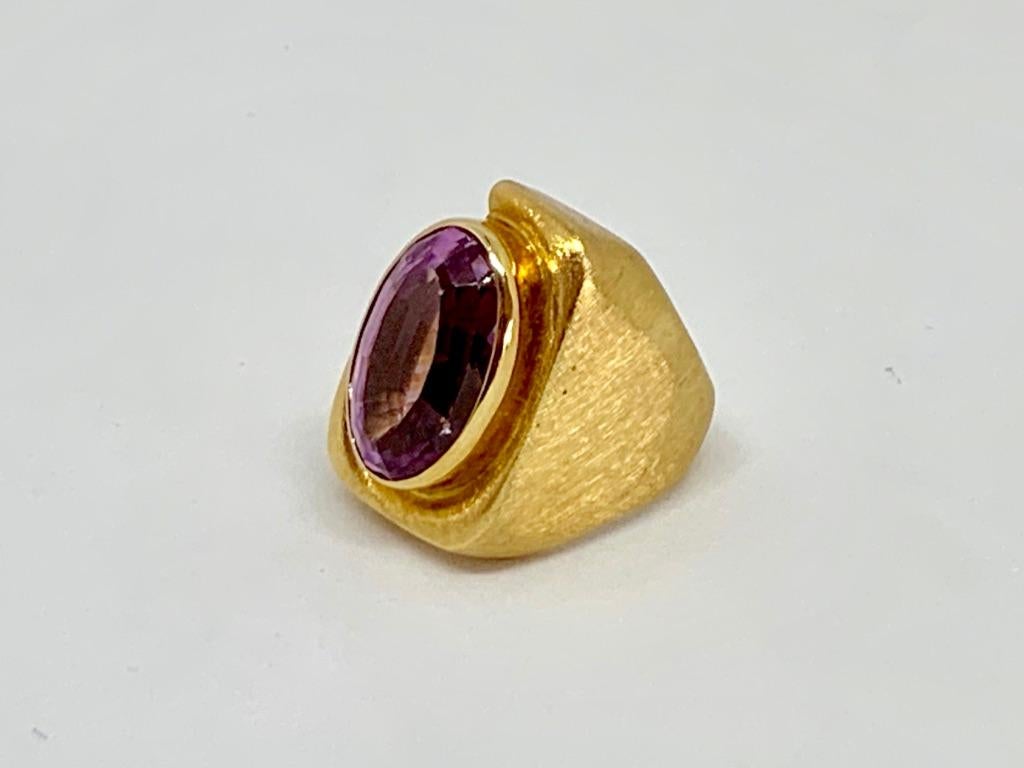 Haroldo Burle Marx 18 Karat Gold Kunzite Ring For Sale 1