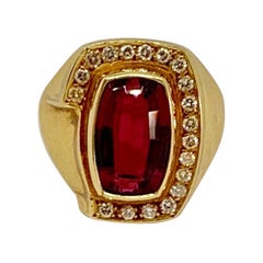 Haroldo Burle Marx 18 Karat Gold Rubellite and Diamond Ring