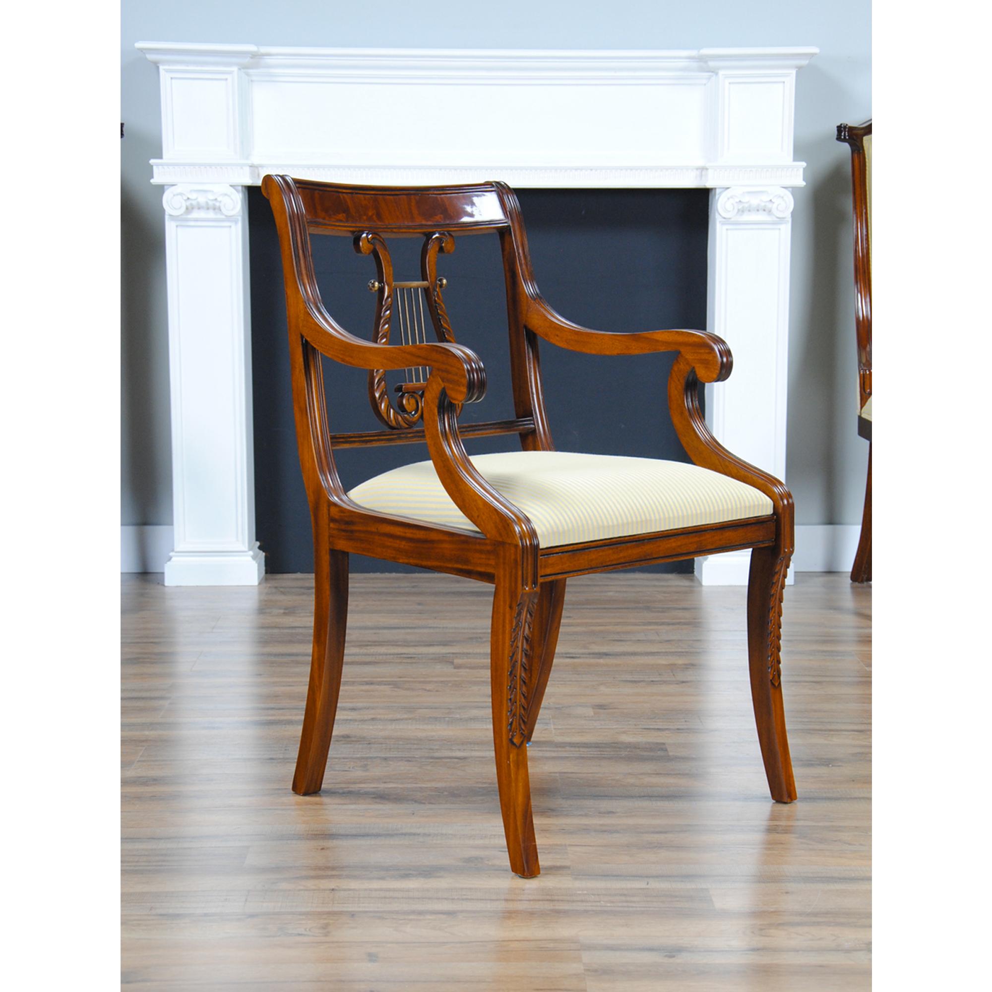 Chippendale Harp Back Chairs, Set of 10 For Sale