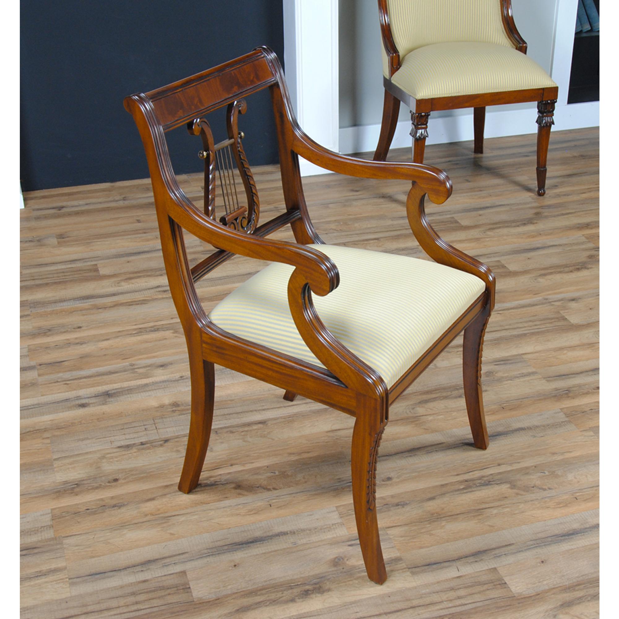 Fabric Harp Back Chairs, Set of 10 For Sale