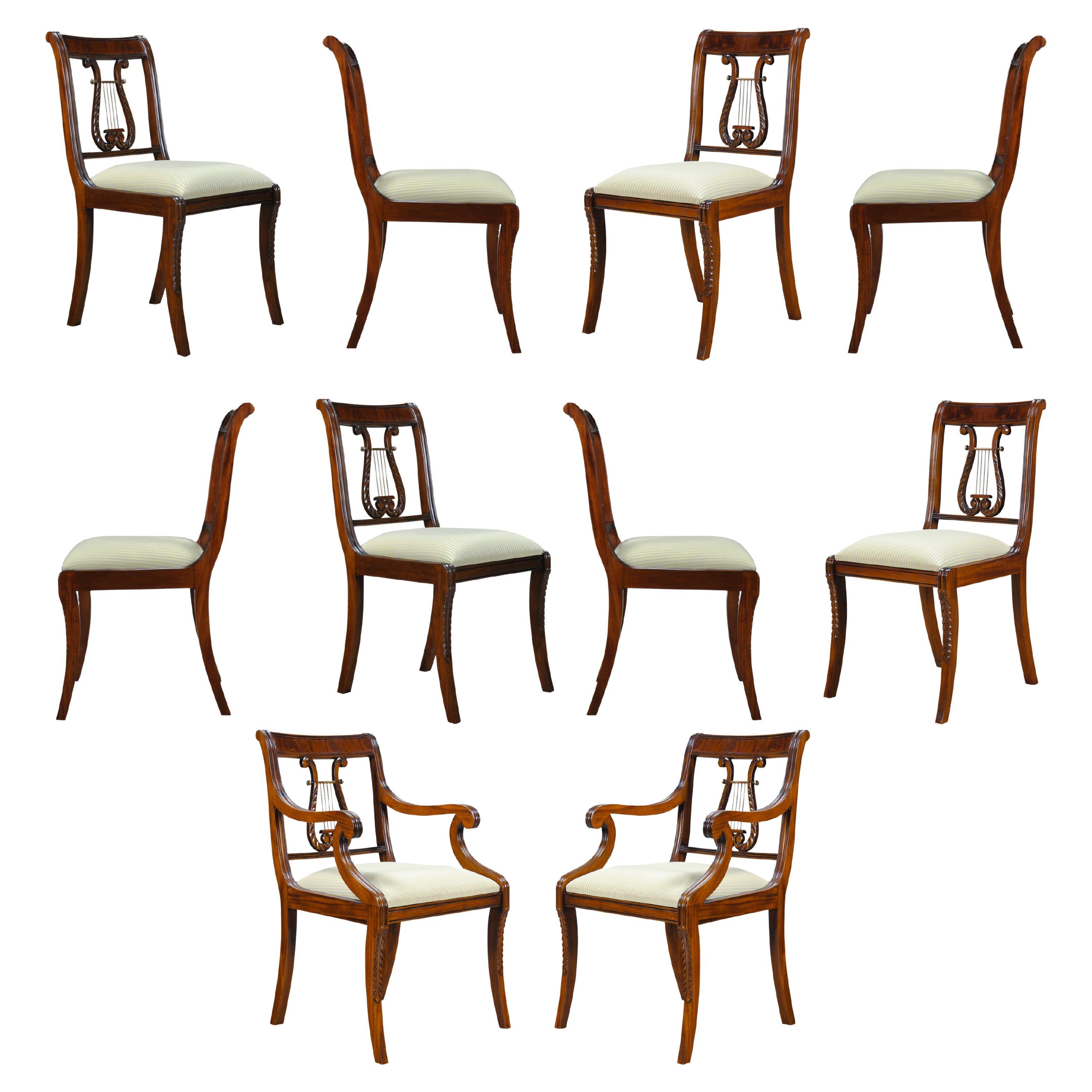 Harp Back Chairs, Set of 10 For Sale