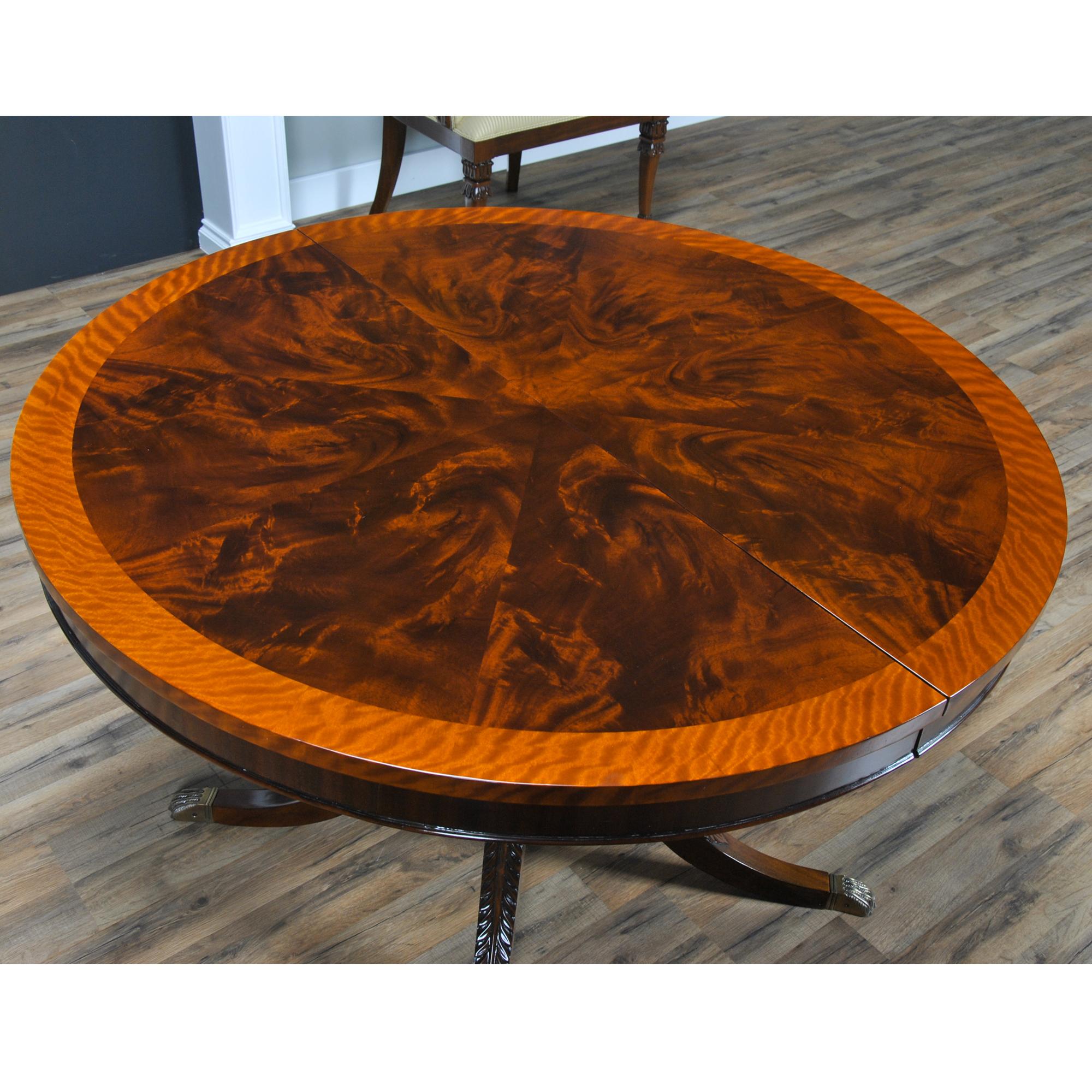 Hand-Carved Harp Base Dining Table For Sale