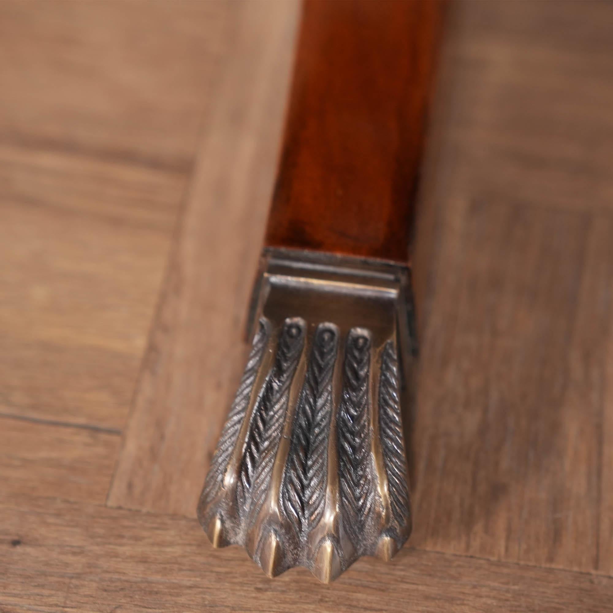 Hand-Carved Harp Base Dining Table For Sale