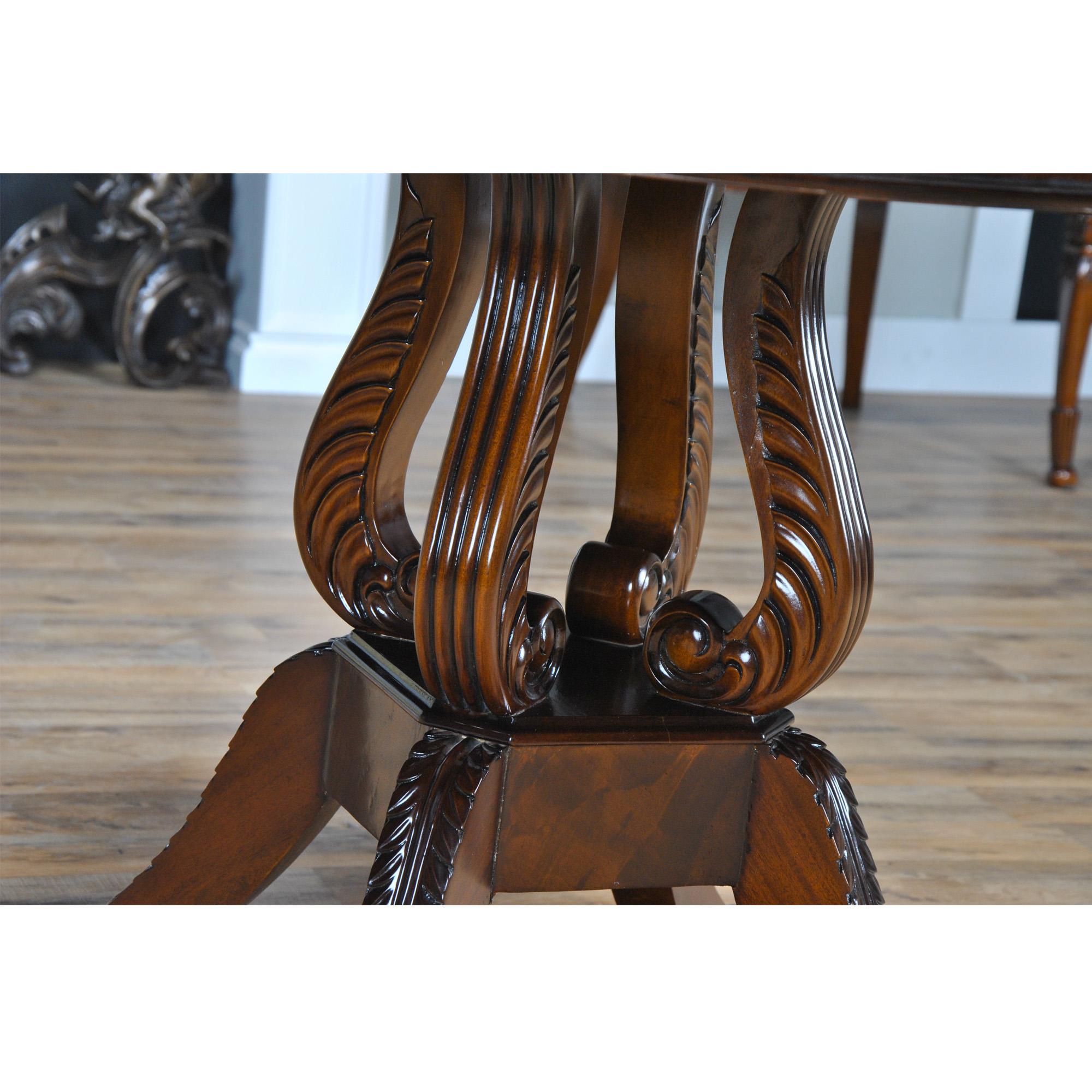 Hand-Carved Harp Center Table For Sale