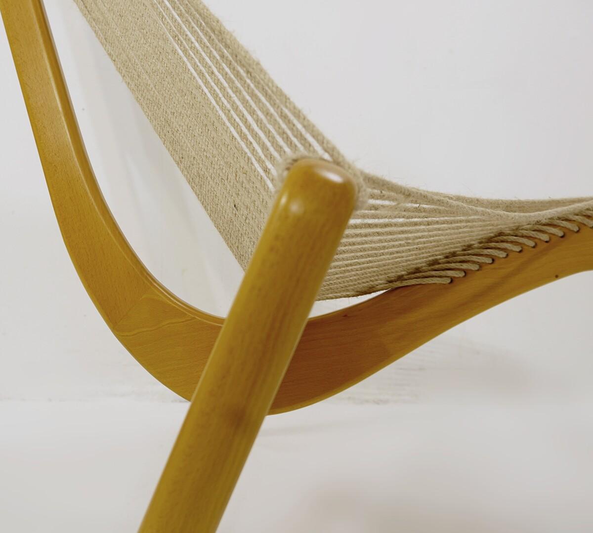 Rope ''harp chair'' by Jørgen Høvelskov and Jorgen Christensen, Denmark, 1963