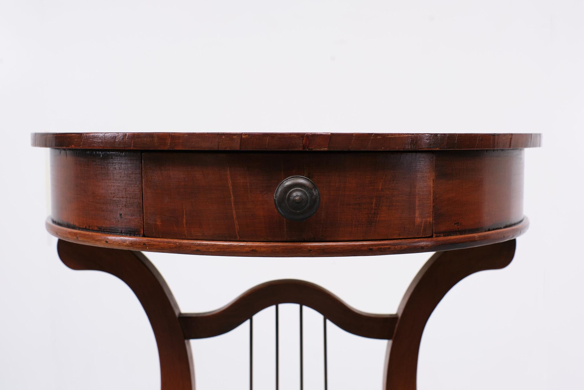 Nutwood Harp shaped Baroque side table  1970s Italy 