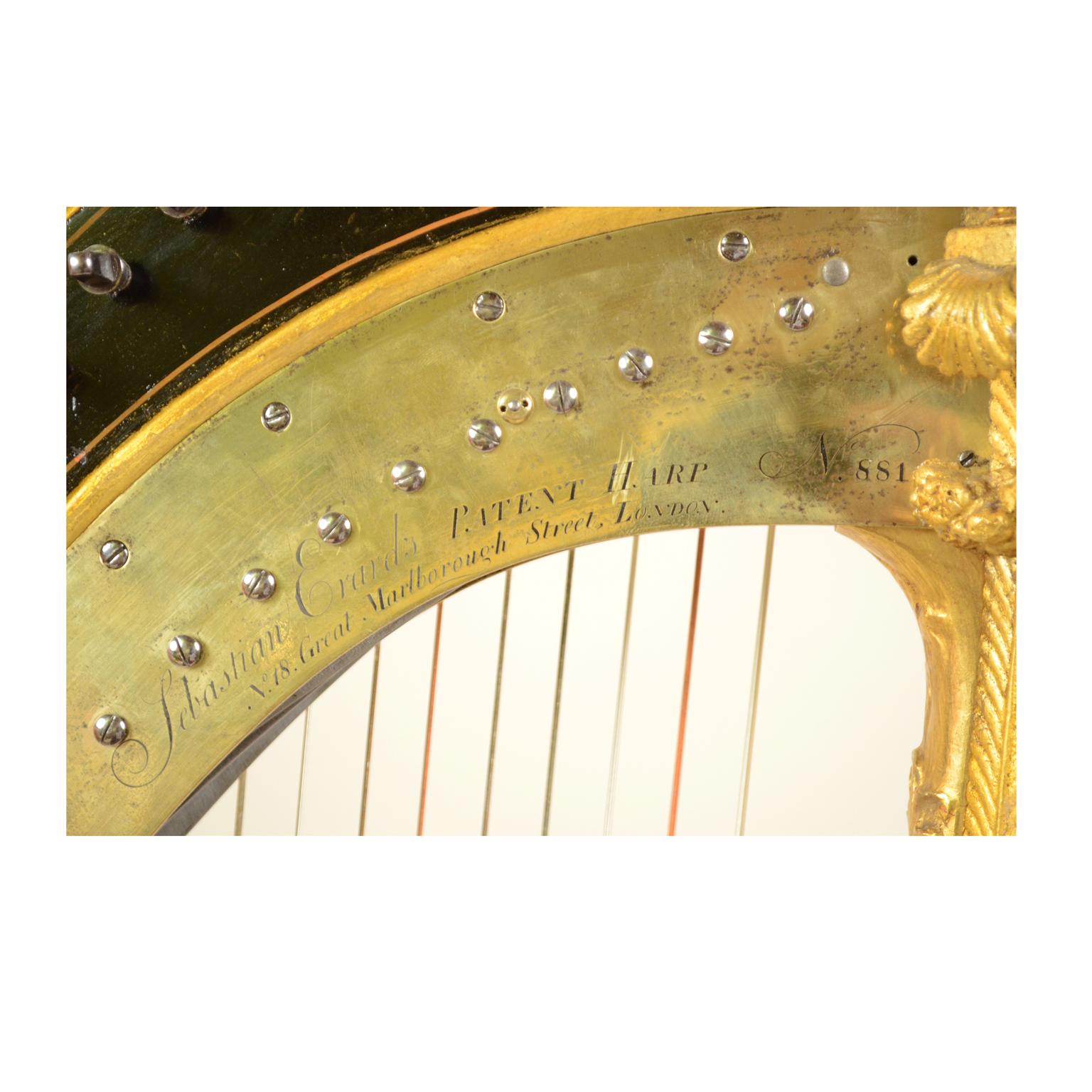 Harp Signed by Sebastian Erard's Patent Harp N. 881 N. 18, 1808-1809 1