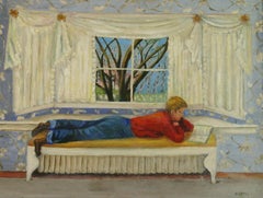 Interieurblick: Gemälde „ Thru Window with Boy“   Lesen 1960''s