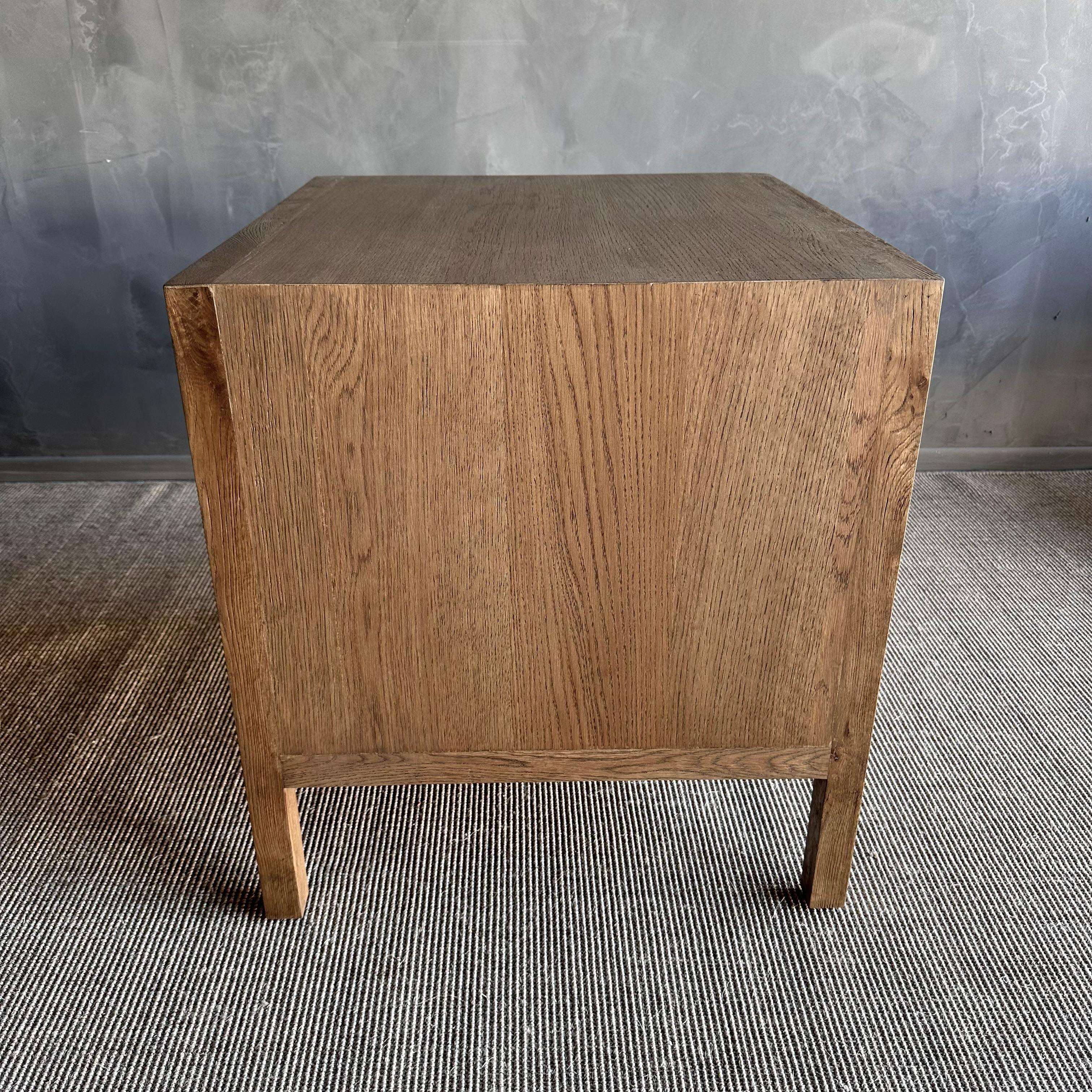 Wood Harper 3 Drawer White Oak Nightstand For Sale