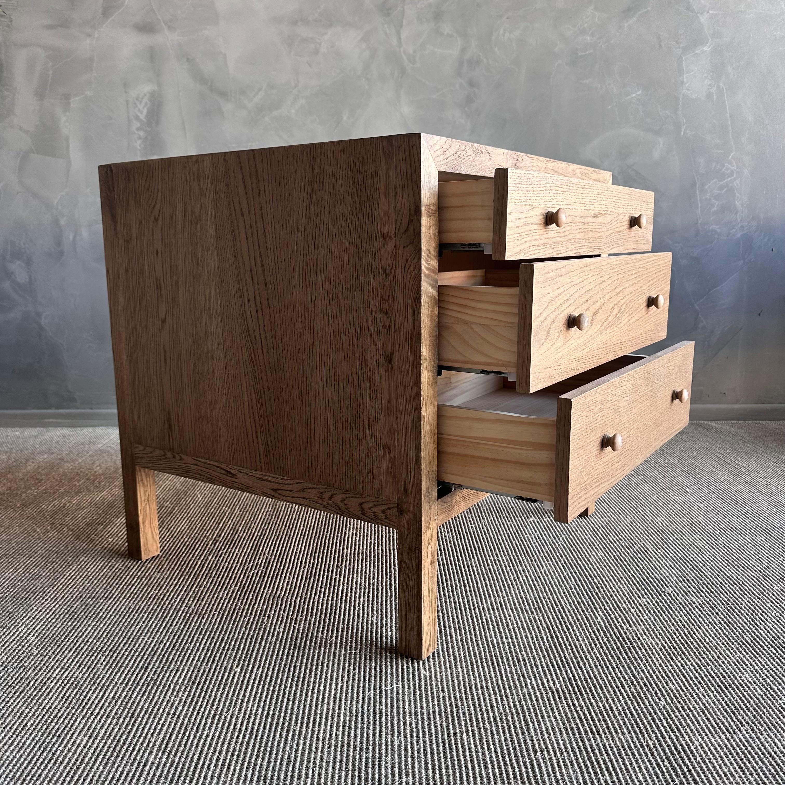 Harper 3 Drawer White Oak Nightstand For Sale 2