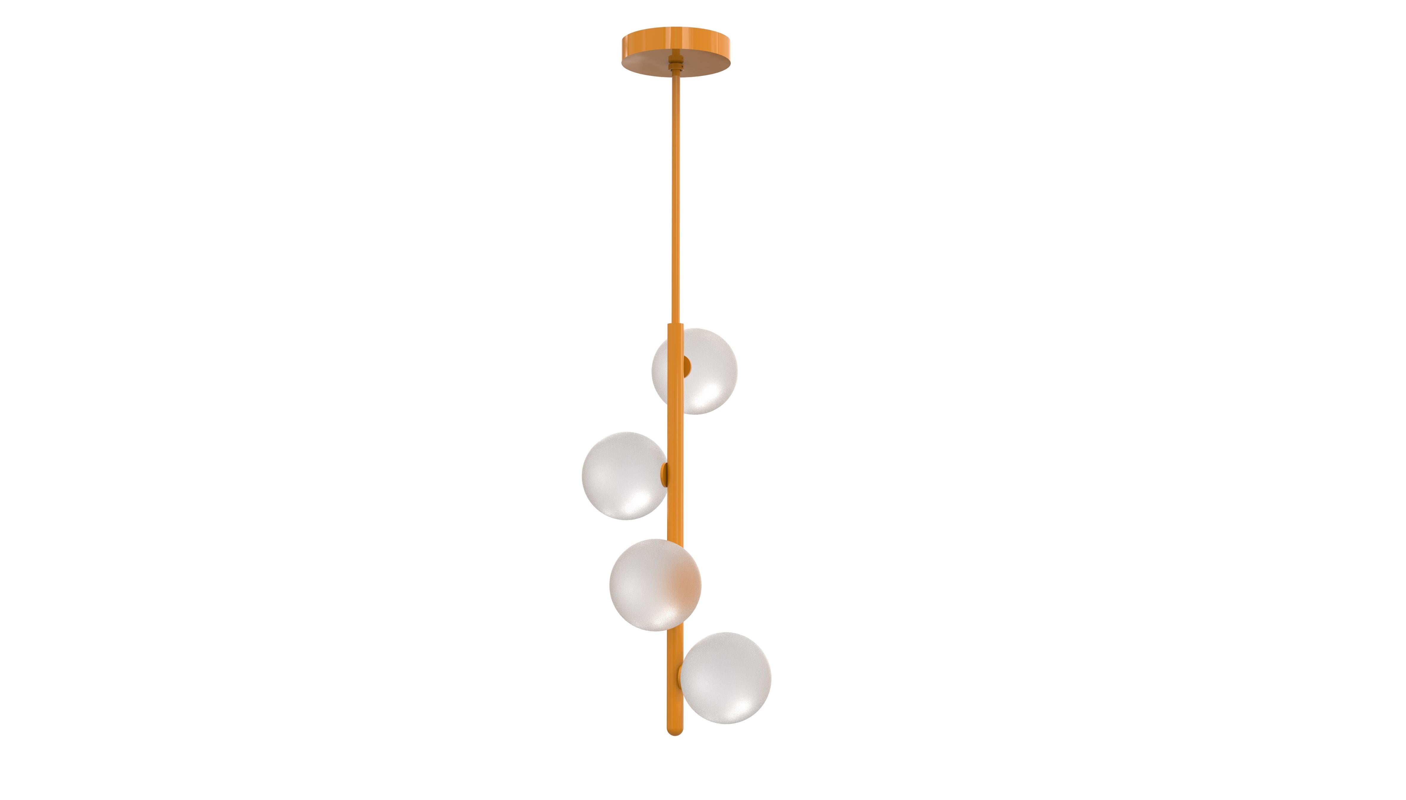 Harper Pendant in Brass & Blown Glass, Blueprint Lighting In New Condition For Sale In New York, NY