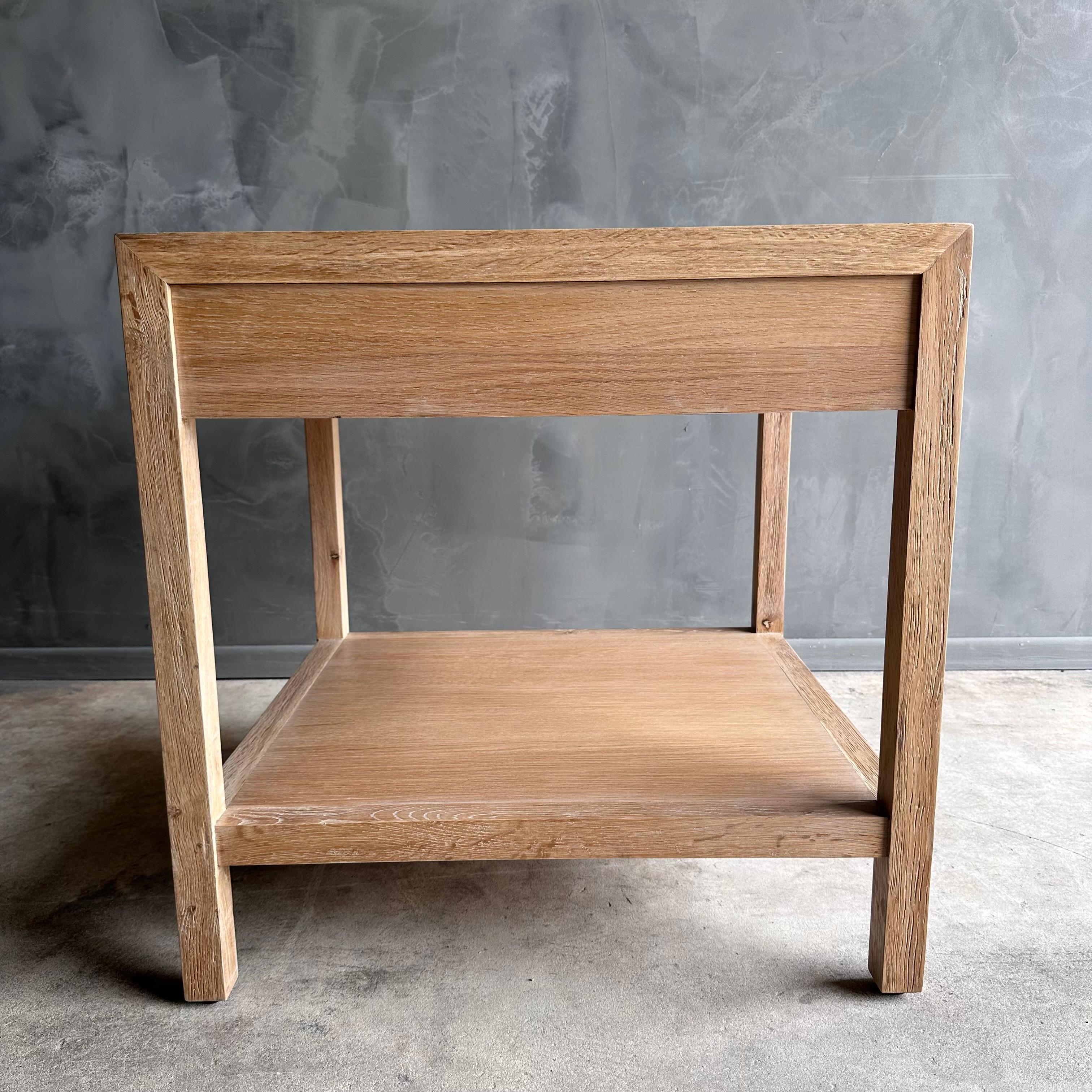 Harper White Oak Nightstands with Single Drawer and Shelf in a Natural Finish For Sale 4
