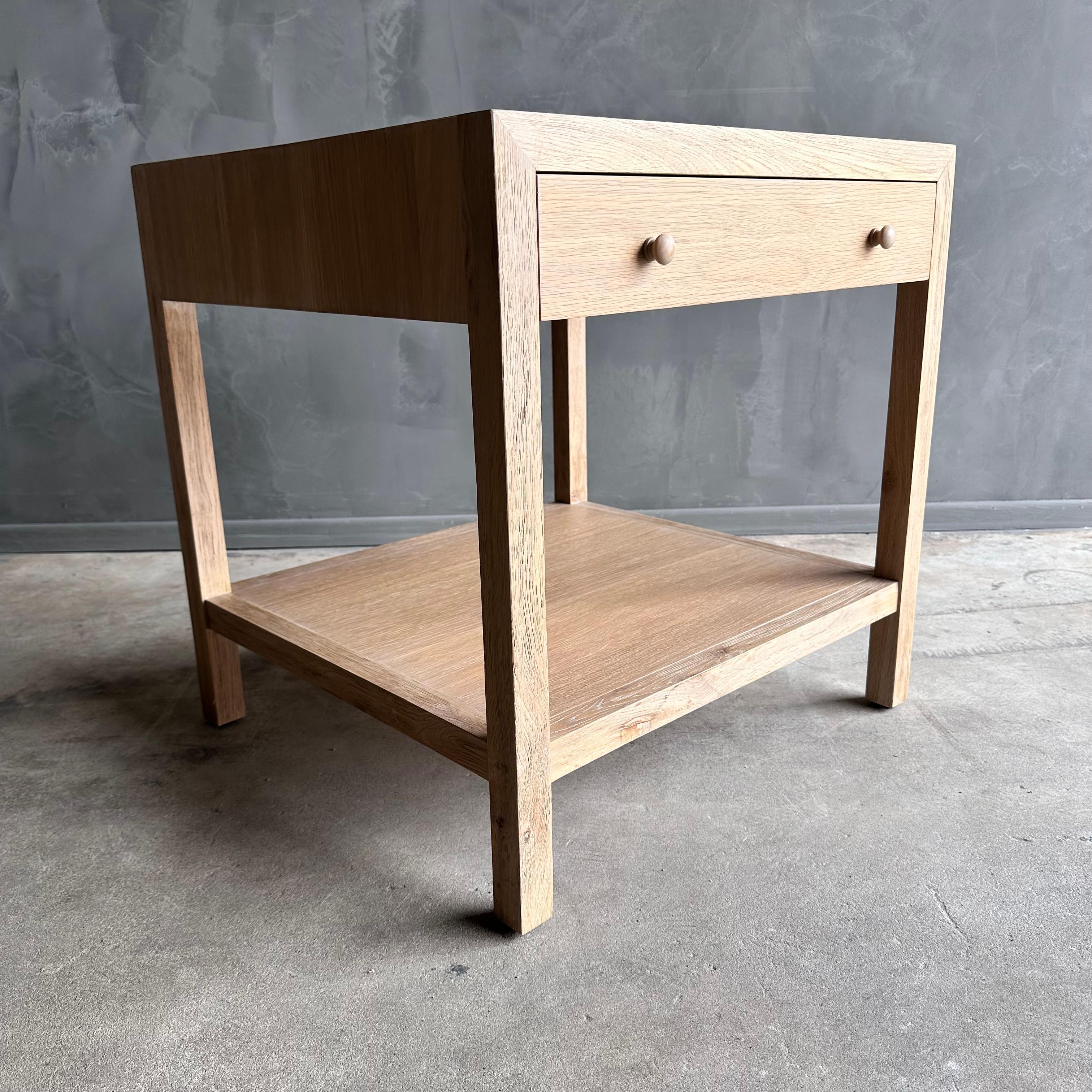 Harper White Oak Nightstands with Single Drawer and Shelf in a Natural Finish For Sale 2