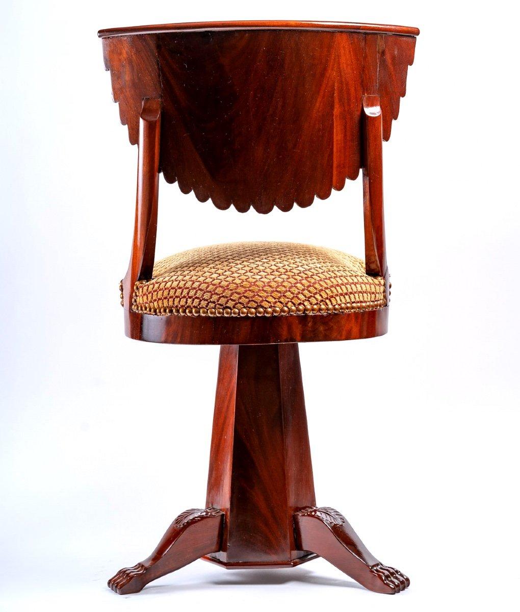 Chaise Harpist en acajou et placage d'acajou - Période : Restauration - XIXe siècle en vente 2
