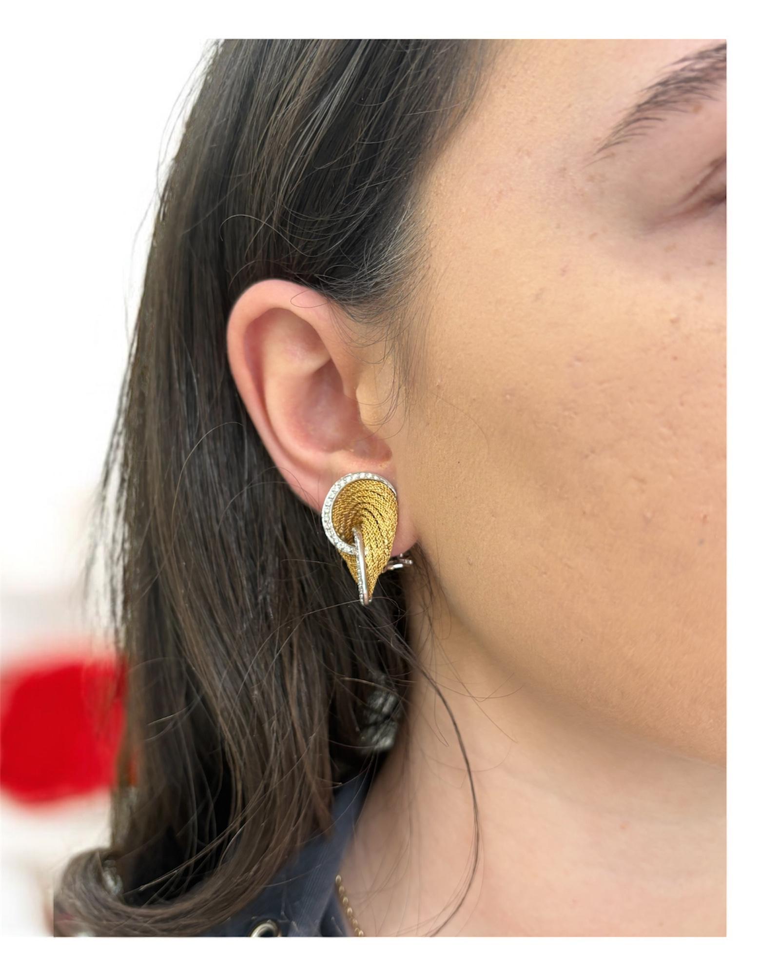 Harpo's Italia, clip en or et diamants  Boucles d'oreilles en vente 4