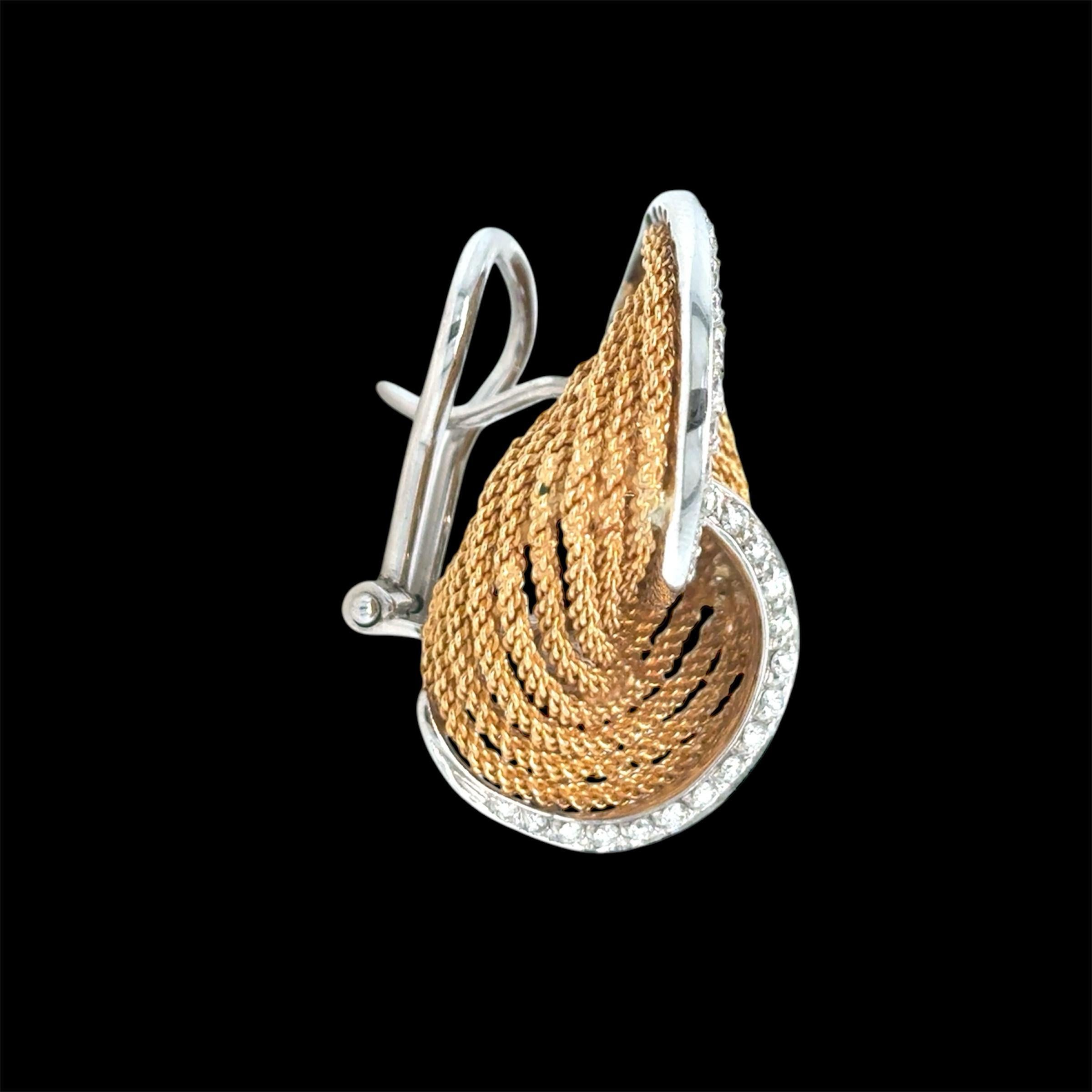 Harpo's Italia, clip en or et diamants  Boucles d'oreilles en vente 1