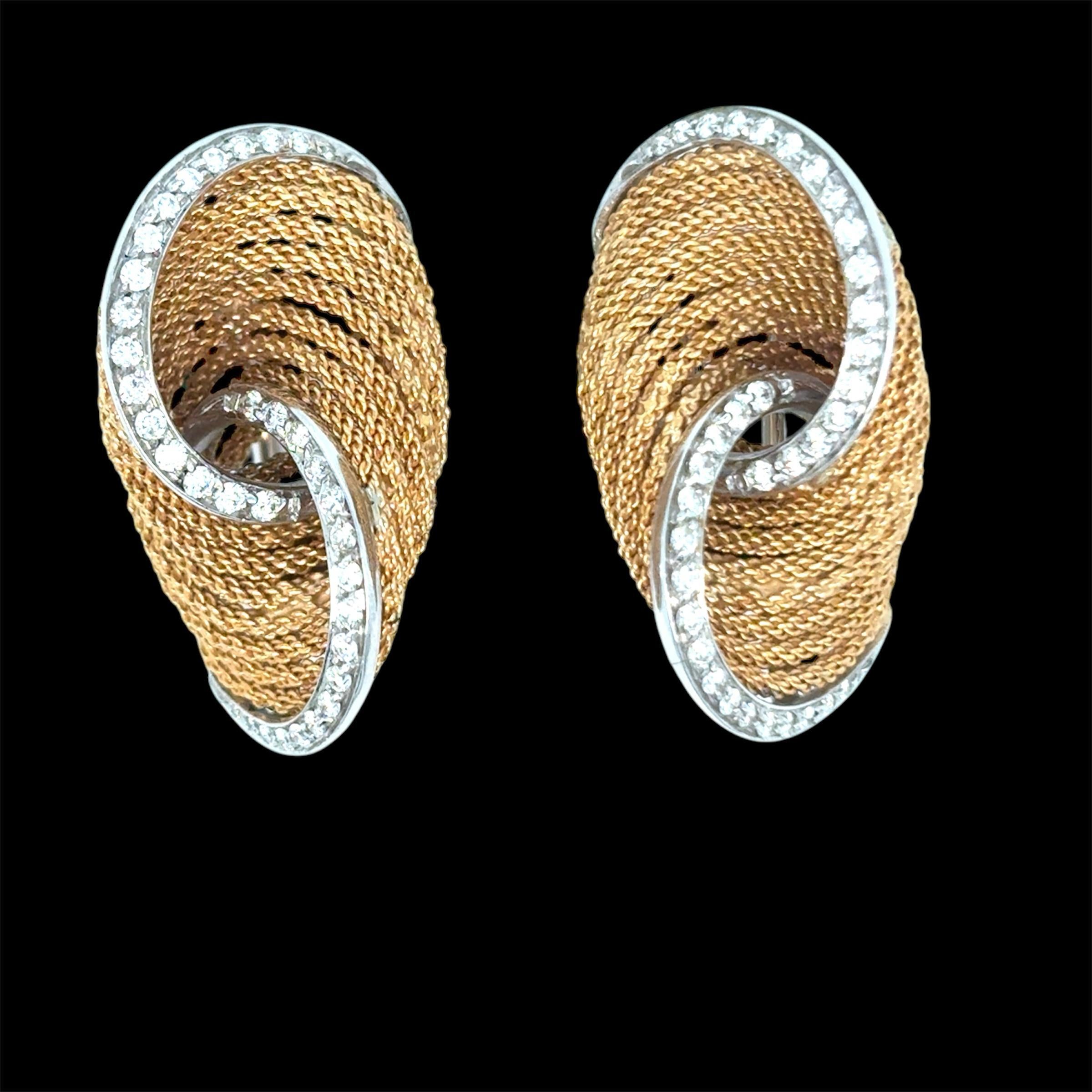 Harpo's Italia, clip en or et diamants  Boucles d'oreilles en vente 3