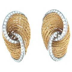 Harpo's Italia Diamond Gold Clip-on  Earrings