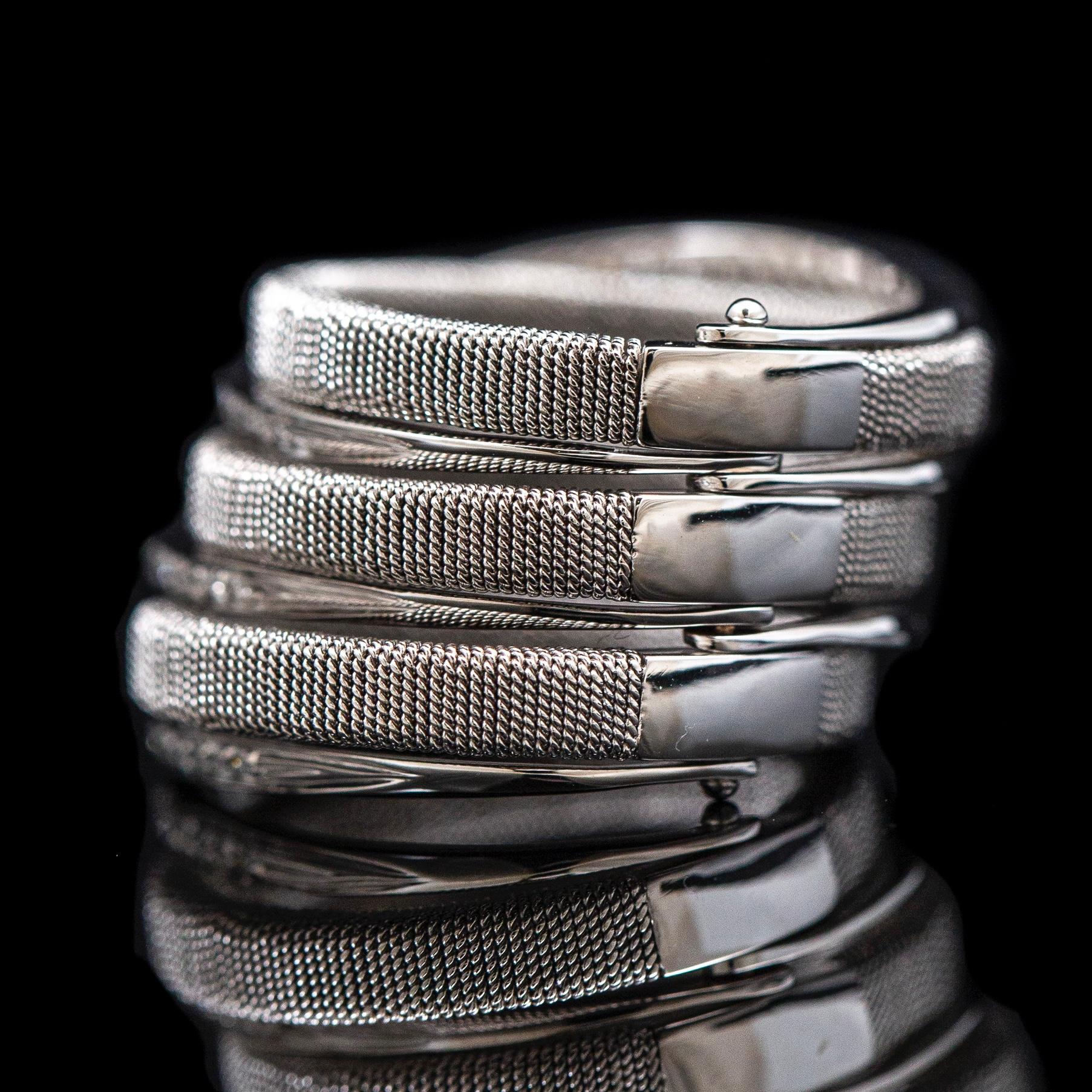 Harpo's Italy Multi-Shank Articulated Diamond Cocktail Ring 18k White Gold 5