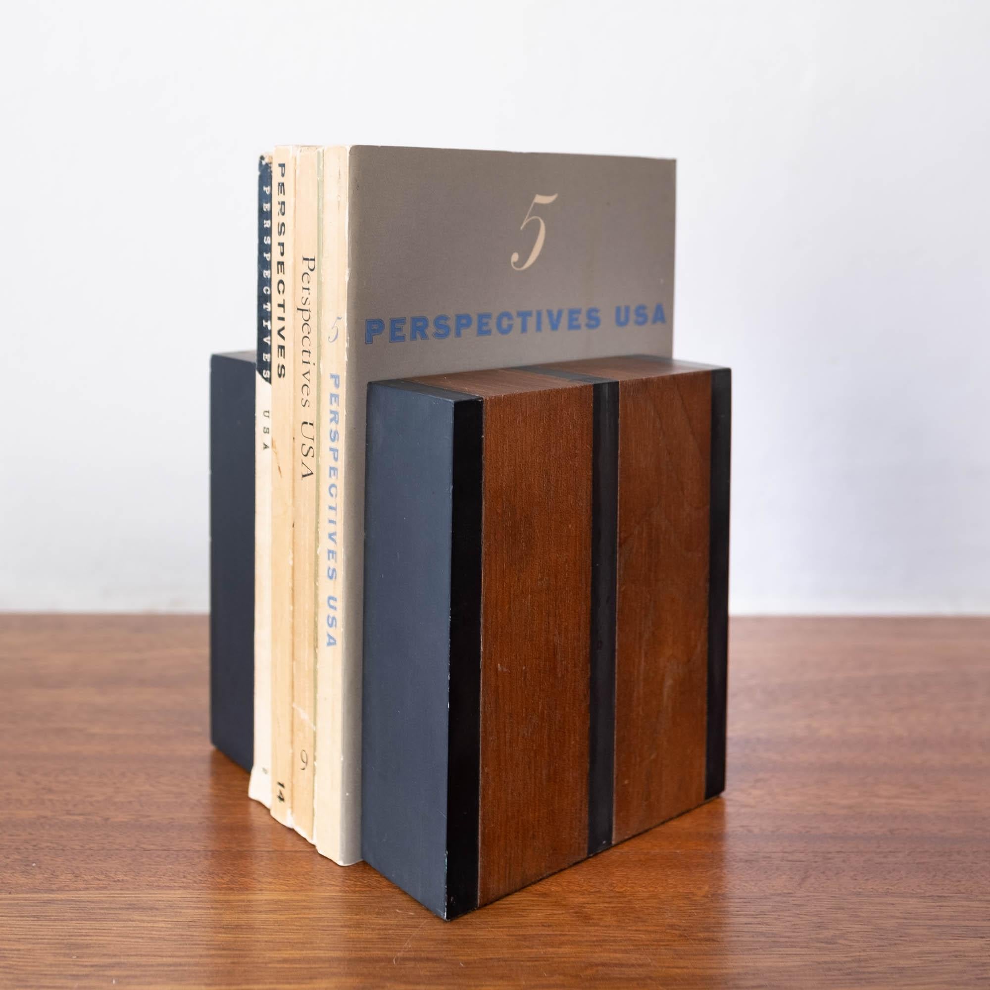 Mid-20th Century Harpswell House Slate and Walnut Bookends