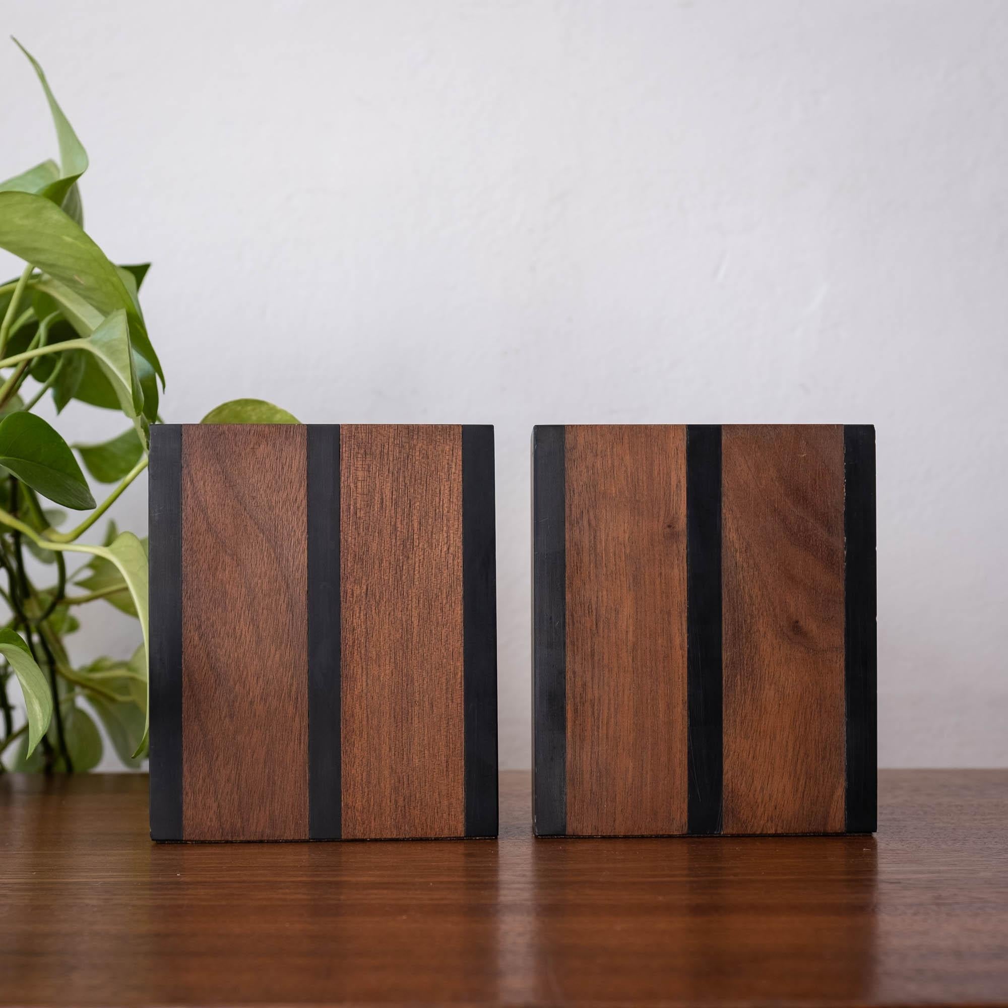 Harpswell House Slate and Walnut Bookends 2