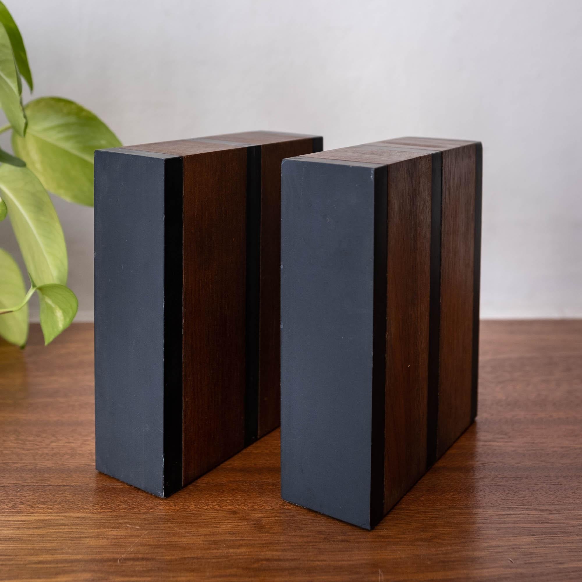 Harpswell House Slate and Walnut Bookends 3
