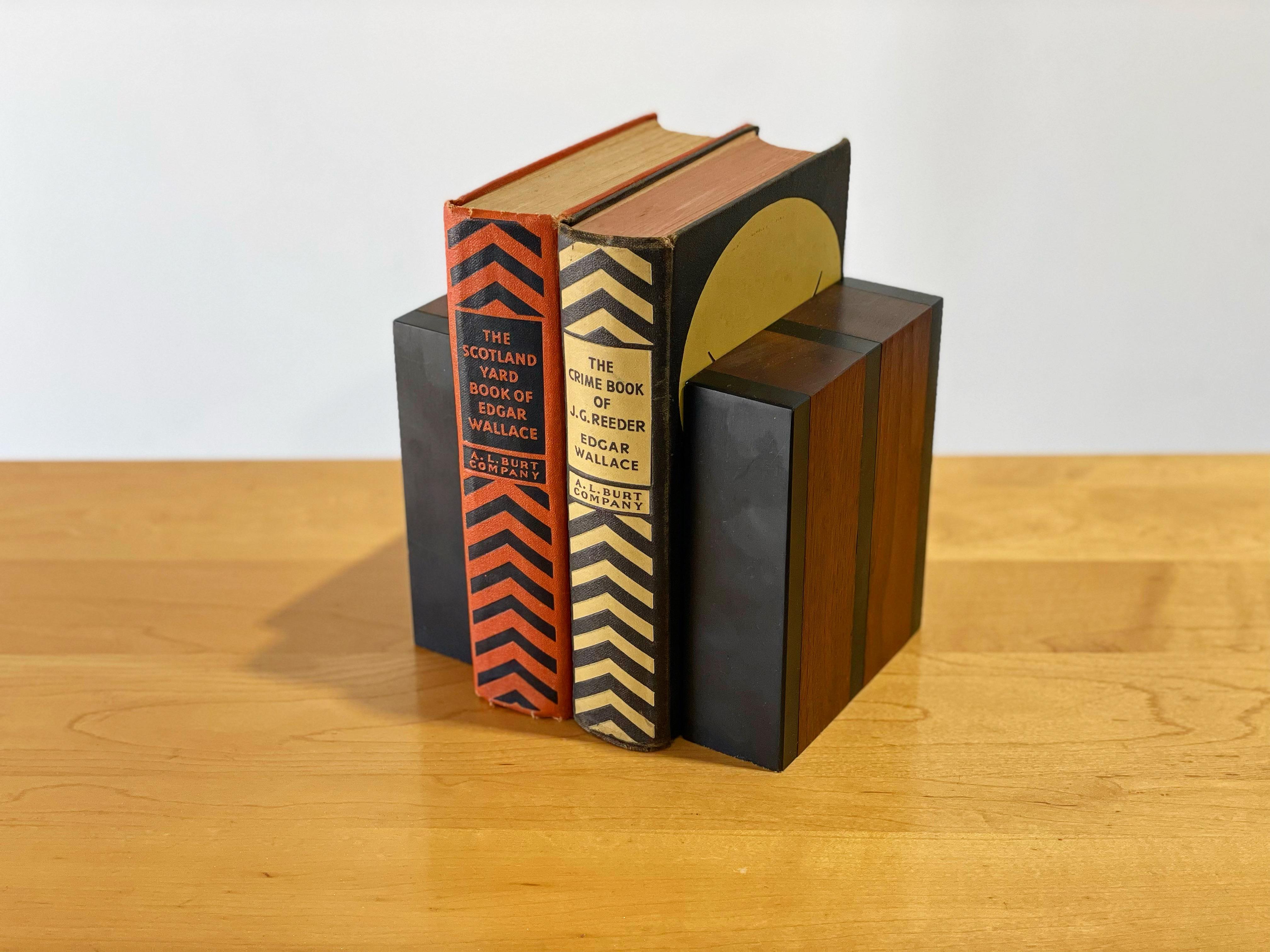 Harpswell House Walnut and Slate Modernist Bookends, After Phillip Lloyd Powell 2