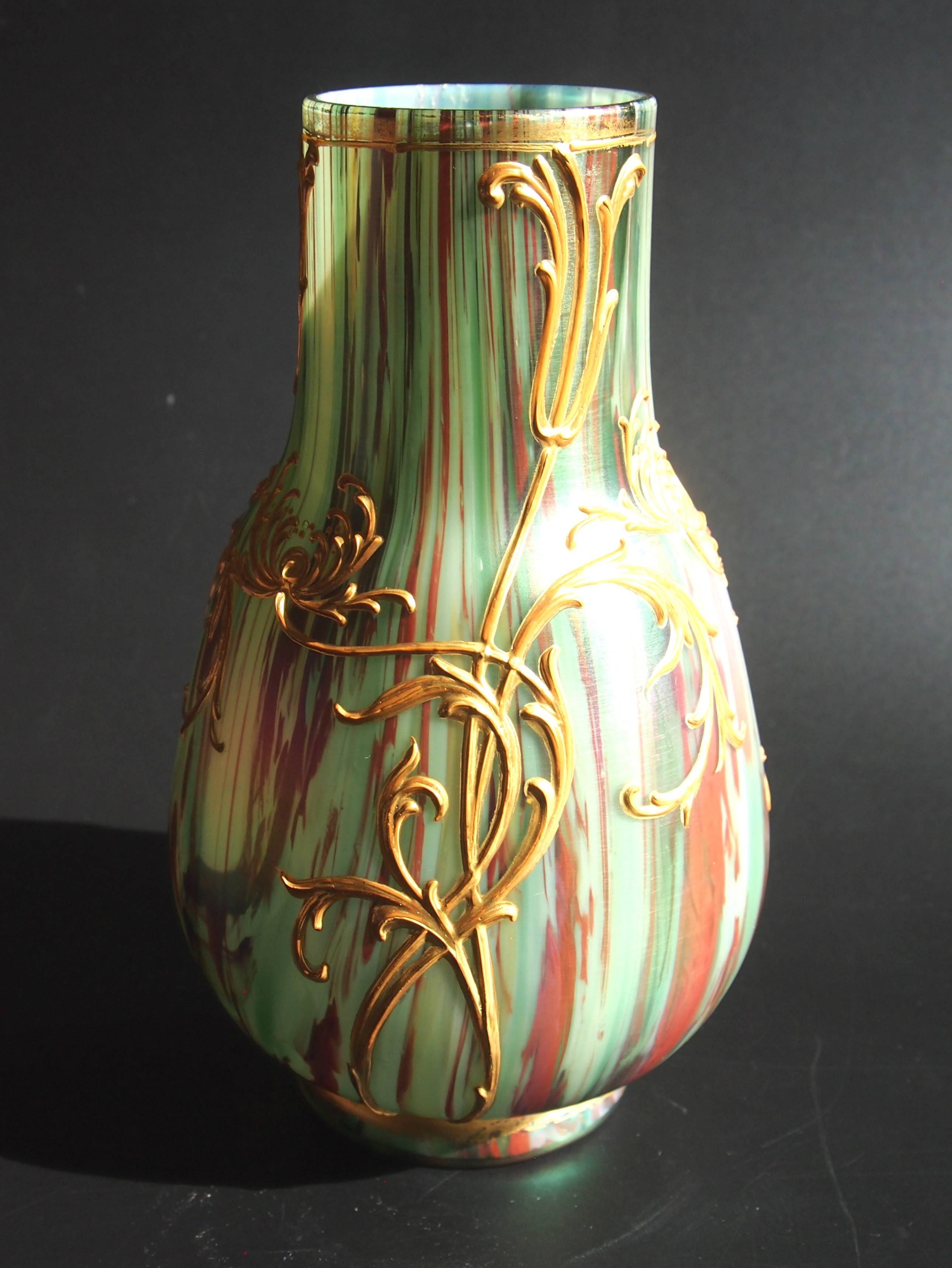 Harrach Art Nouveau Rococo Revival Jaspis Vase 2