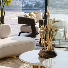 Harriak – Sculptural Emperador Marble Vase Inspired by Birds of Paradise