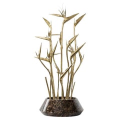 Harriak – Sculptural Emperador Marble Vase Inspired by Birds of Paradise