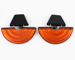 Harriet Baugnight für Kaso Orange Acrylharz-Baumel-Ohrringe