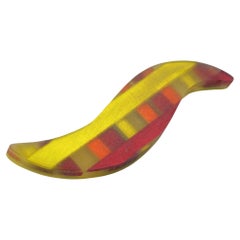 Harriet Bauknight for Kaso Multicolor Geometric Acrylic Lucite Brooch