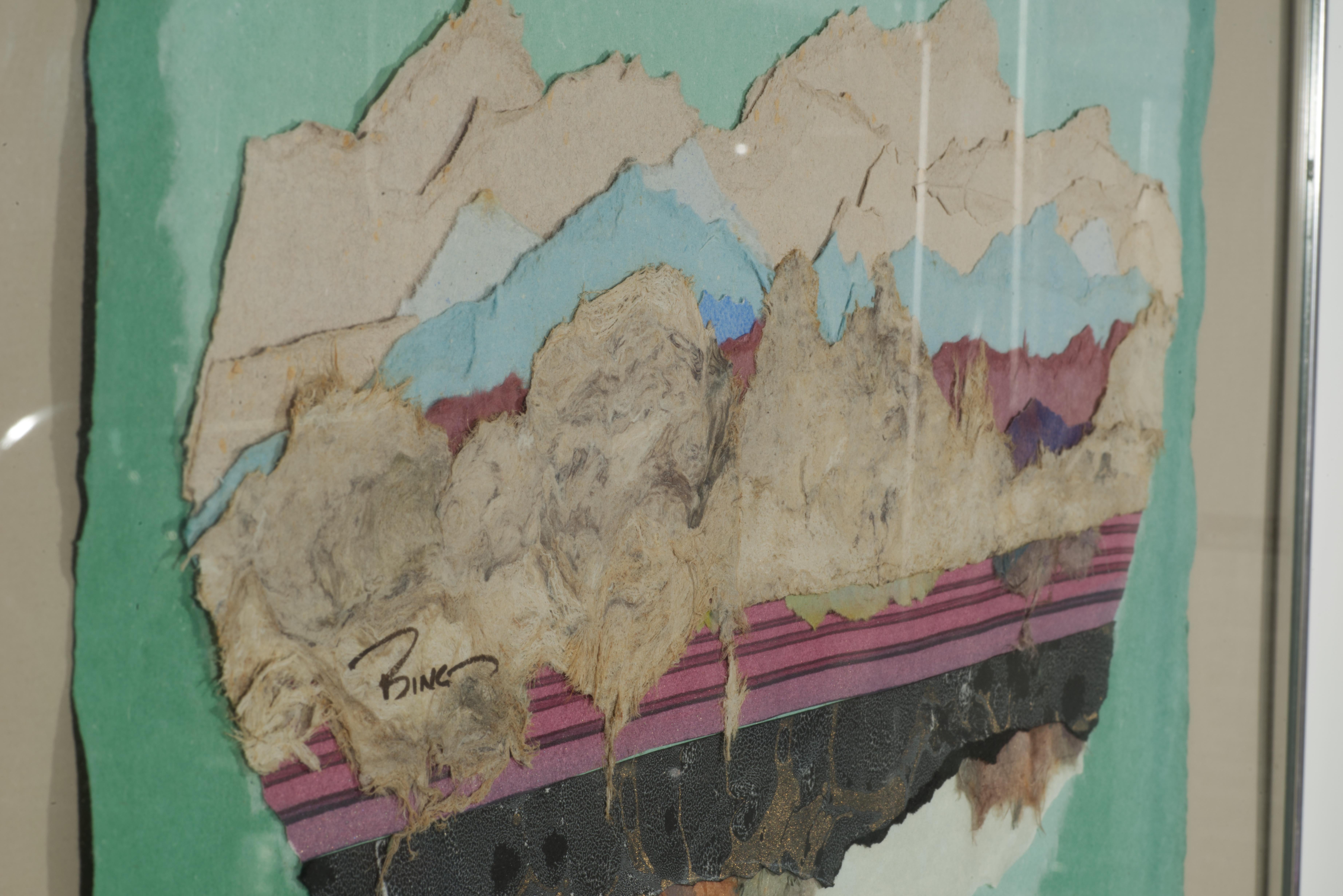 Harriet „Bing“ Thayer, mexikanische Bark-Serie, gerahmte Mixed Media-Kunst (Handgefertigt) im Angebot