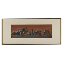 Harriet "Bing" Thayer "Night Forest", Watercolor and Metal Mixed Media Art